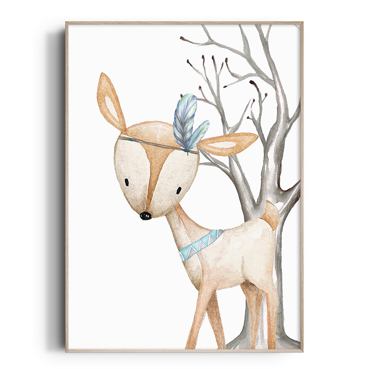 Woodland Deer Nursery Print