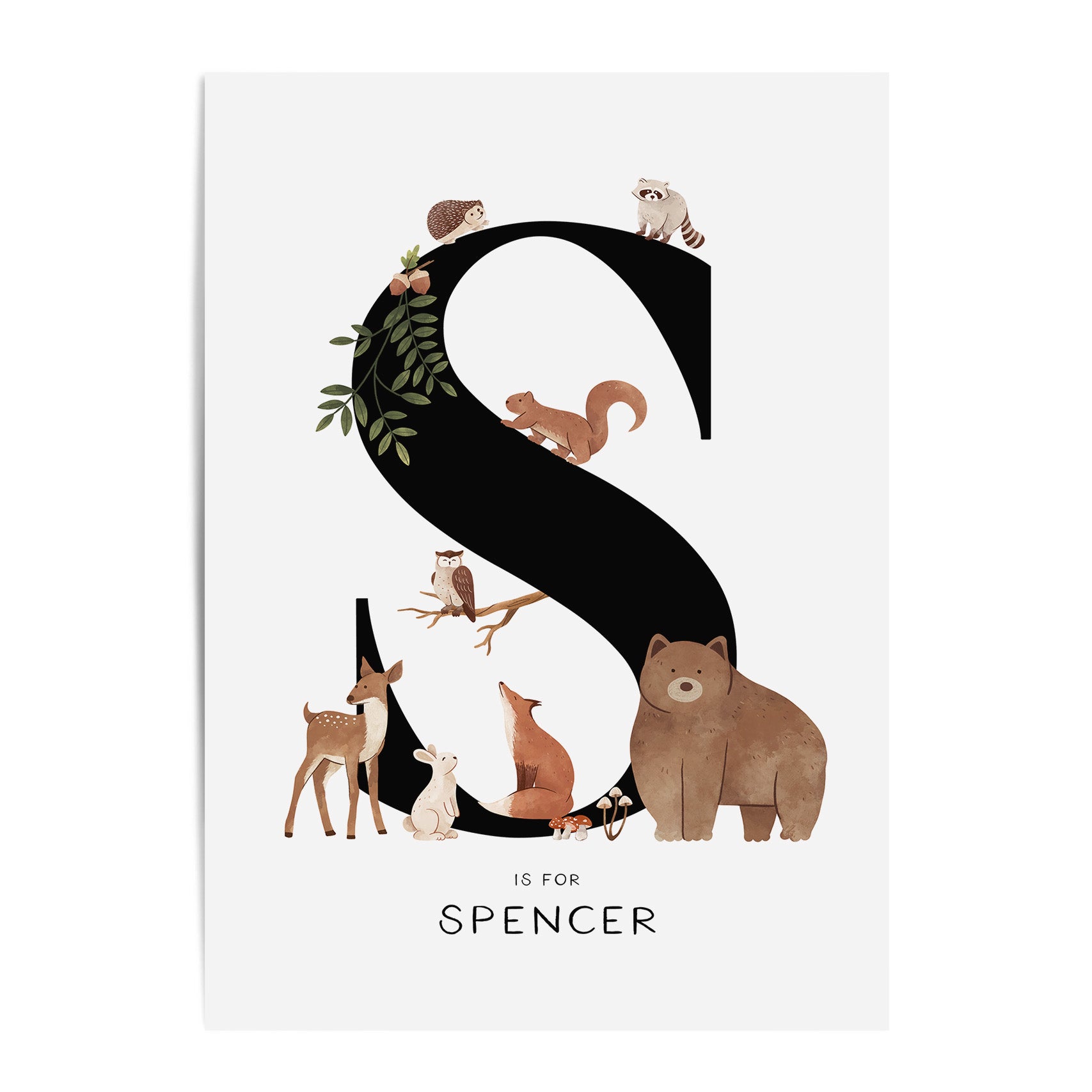 Forest Animal Letter & Name Print