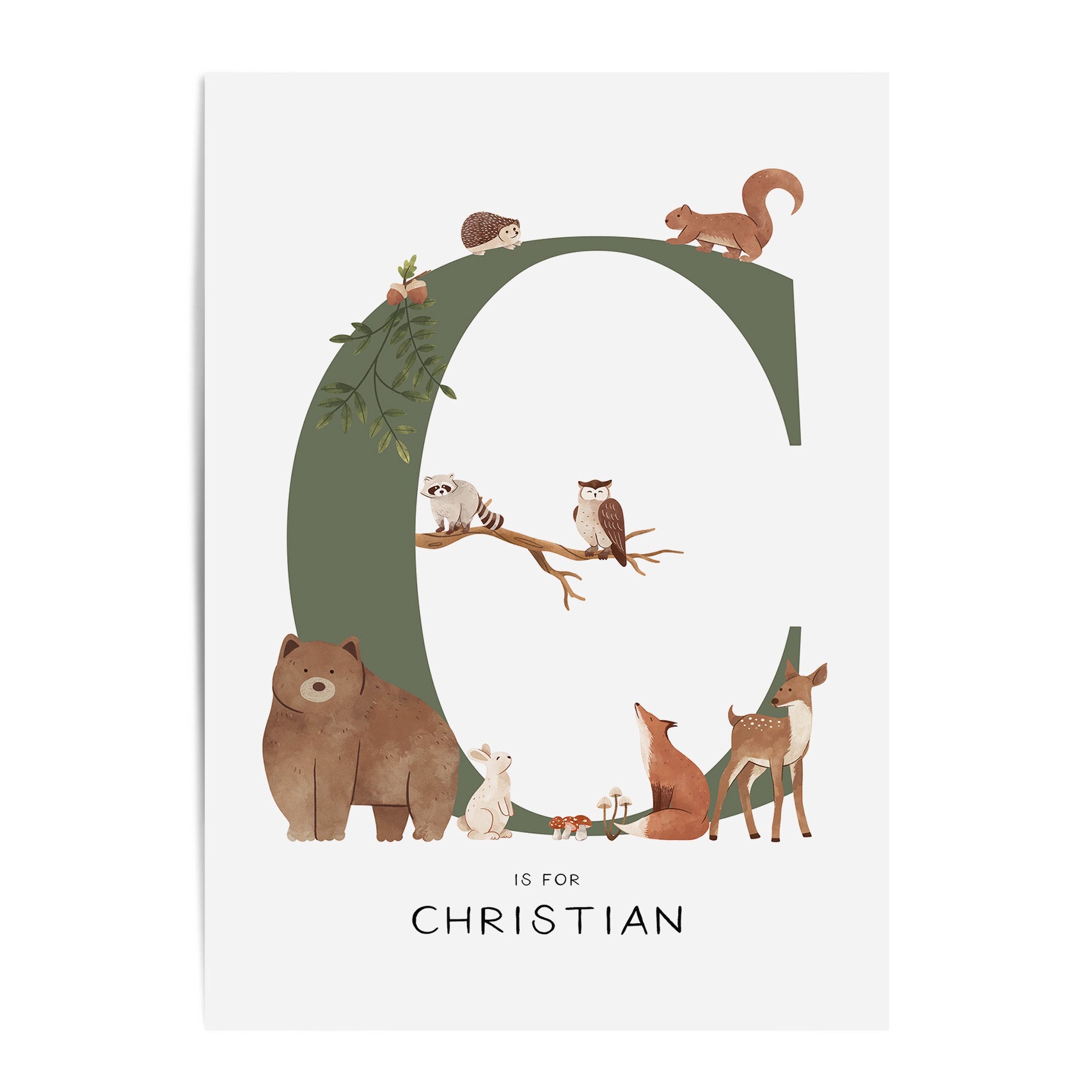 Forest Animal Letter & Name Print