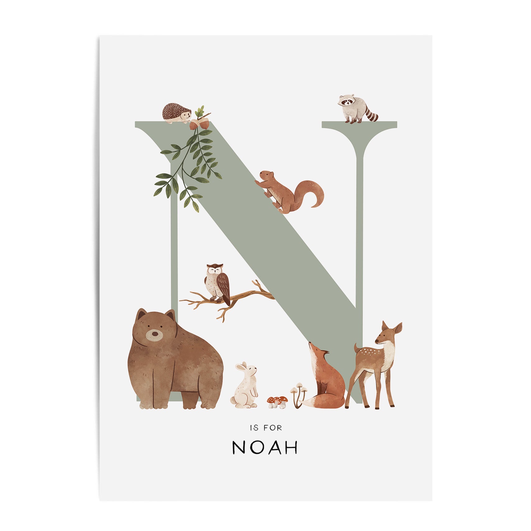 Forest Animal Letter & Name Print