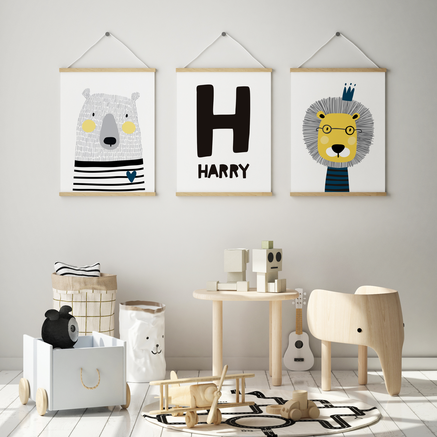 Rainbow Personalised Name Nursery Prints Wall Art Set of 3, Scandi Rainbow  Prints Rainbow Nursery Decor Pictures Print Baby Girl Shower Gift 