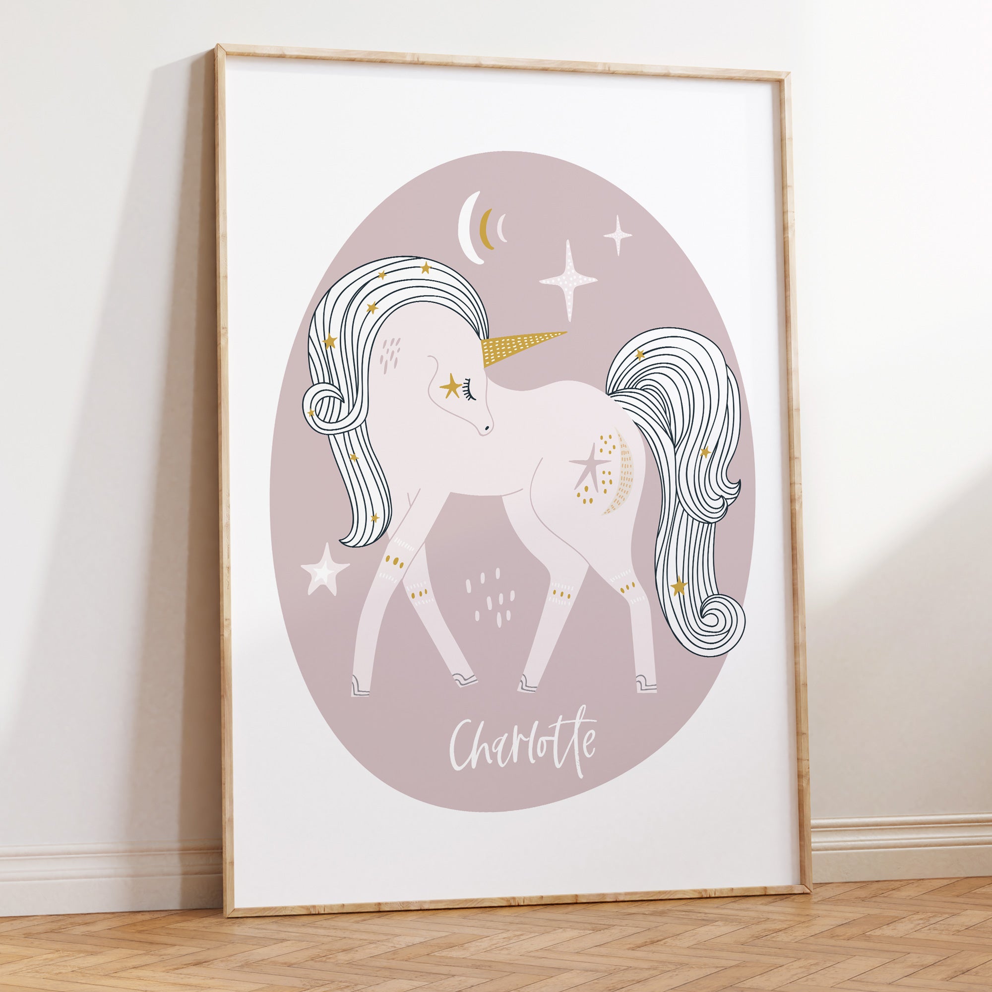 Pink Unicorn Name Print