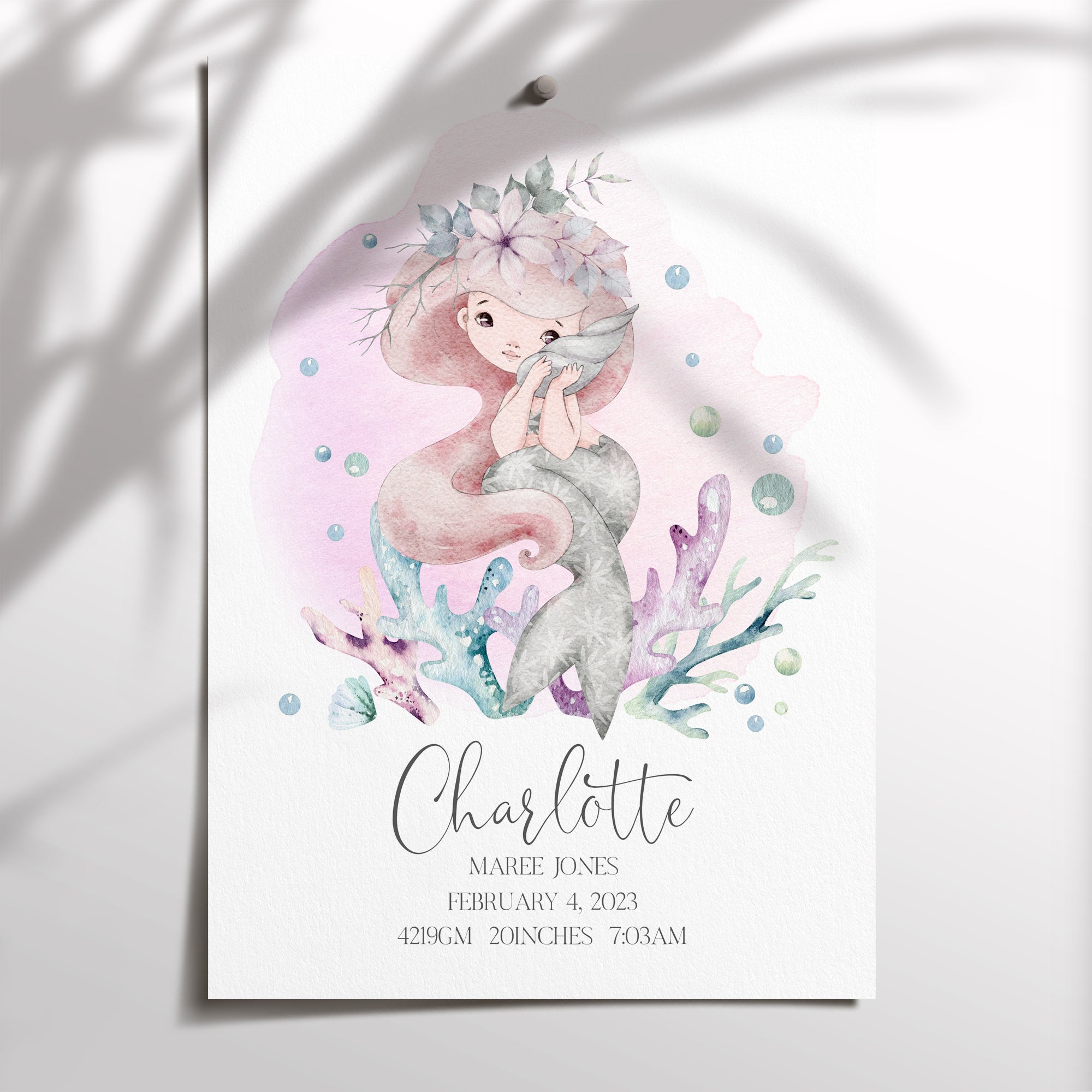 Mermaid Birth Print