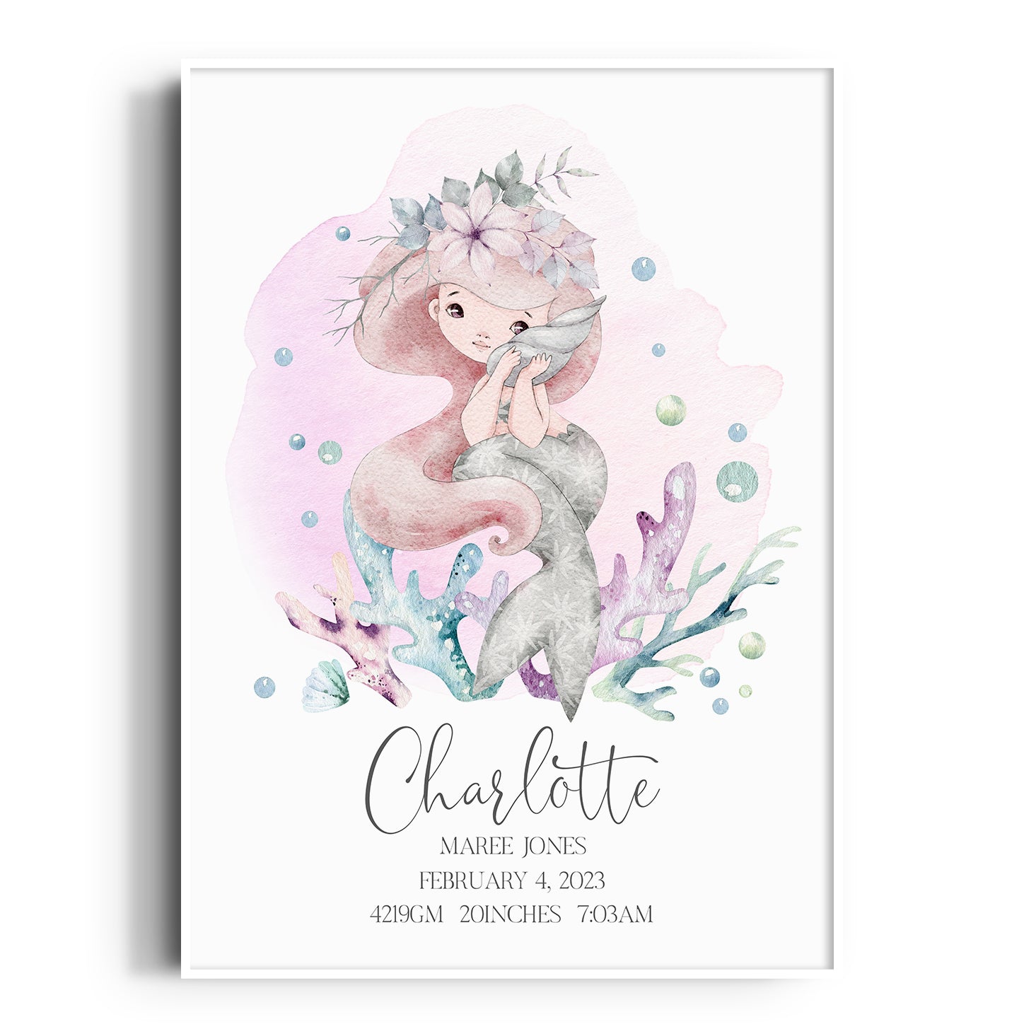Mermaid Birth Print