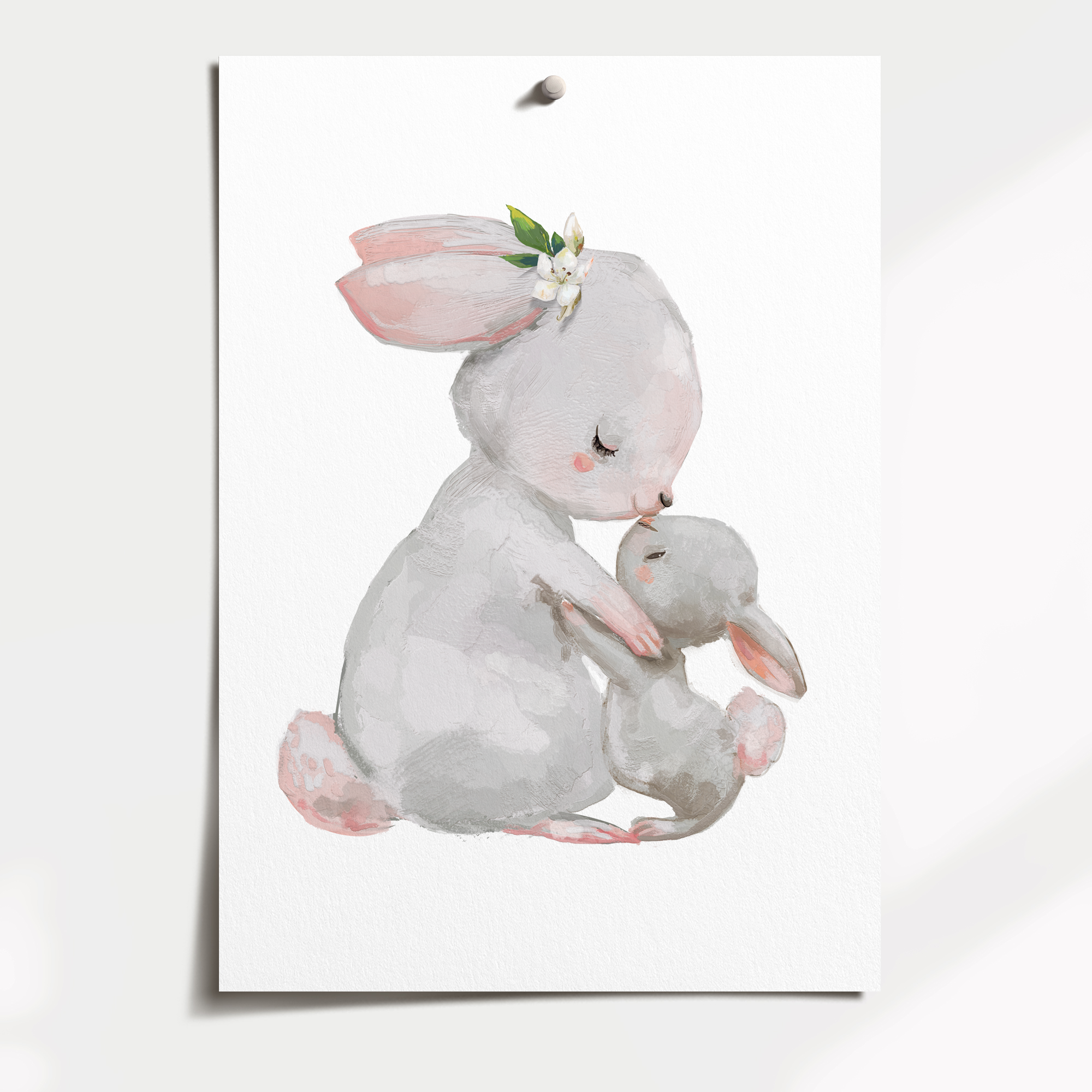Mother & Baby Bunny Print