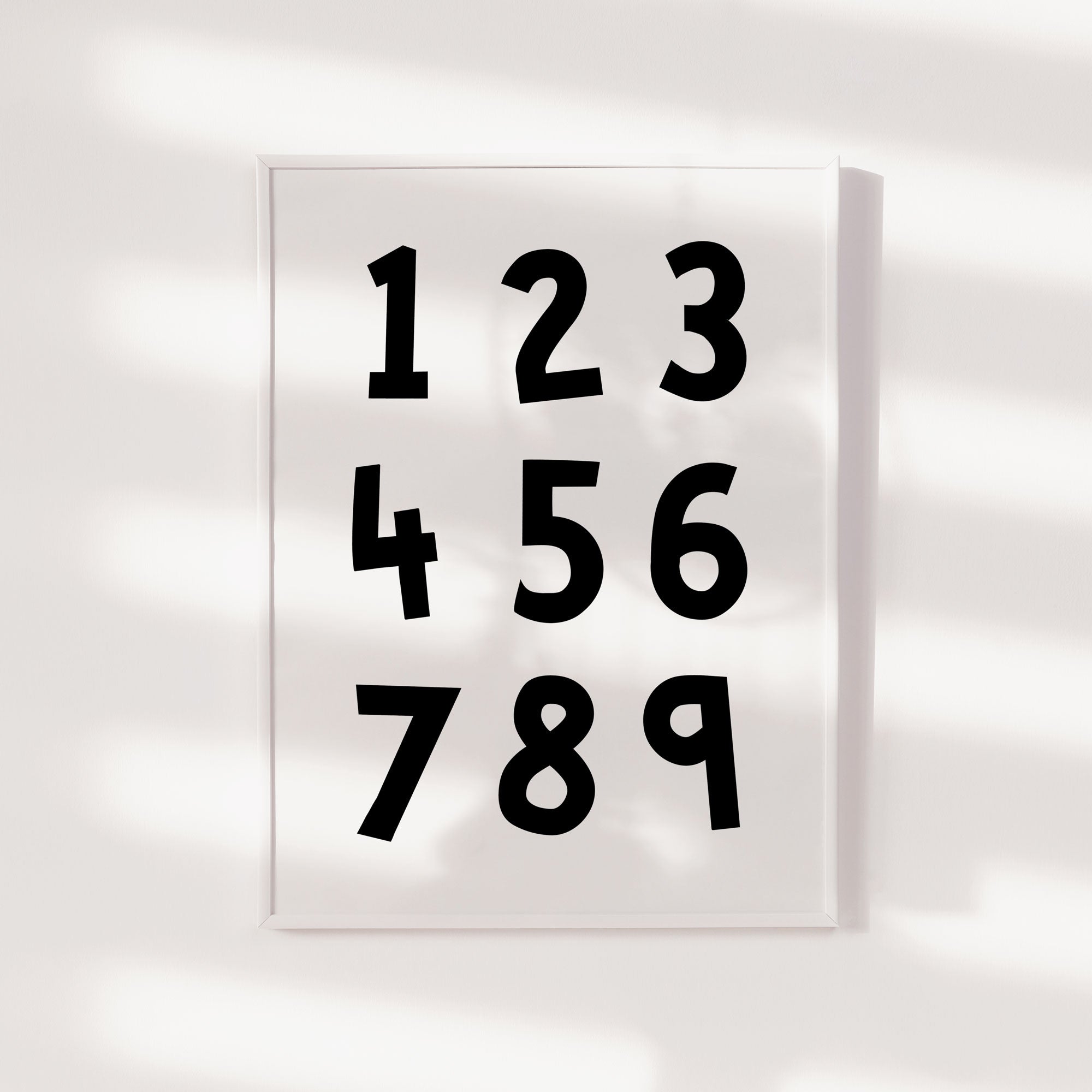 Numbers Print Black