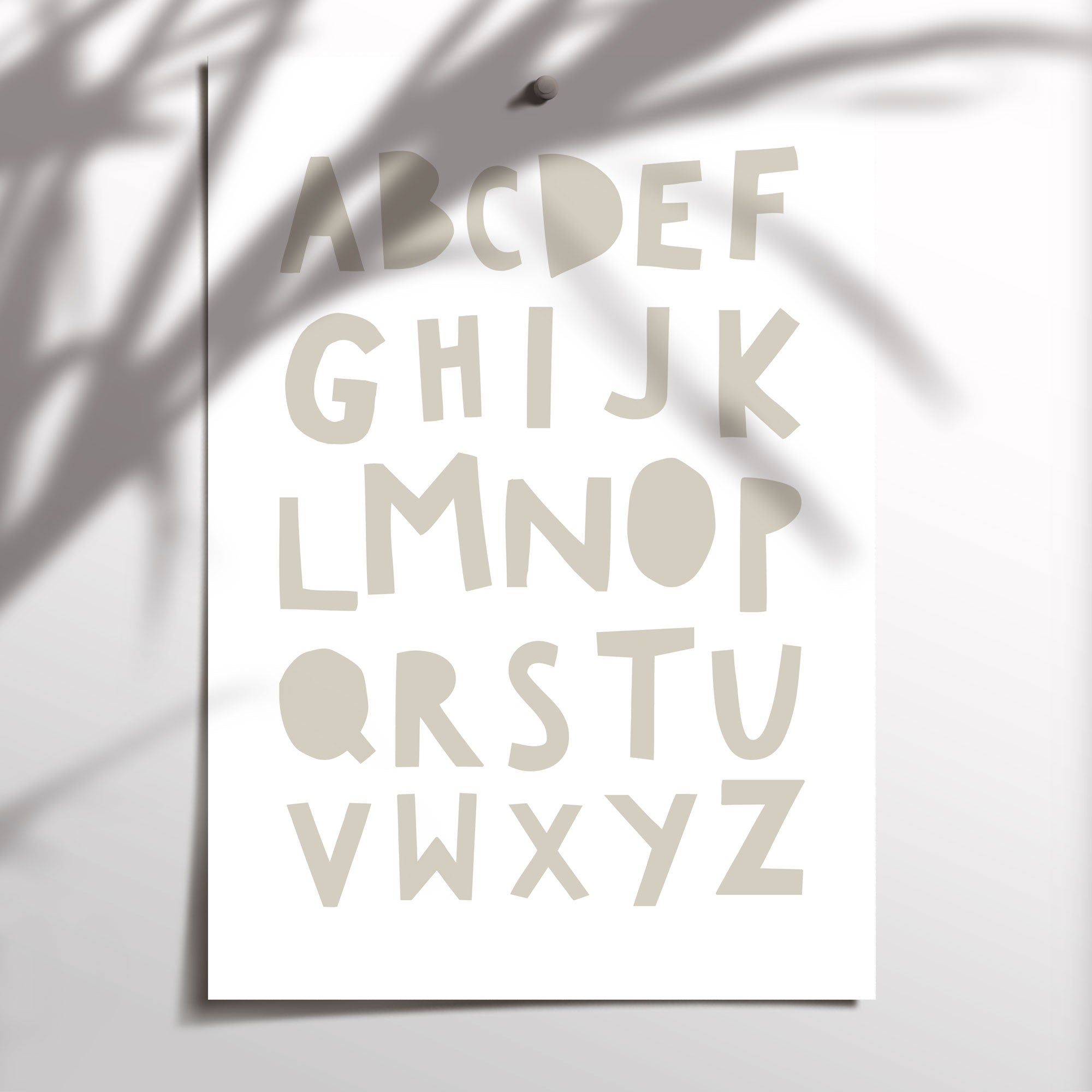 Tan Alphabet Print