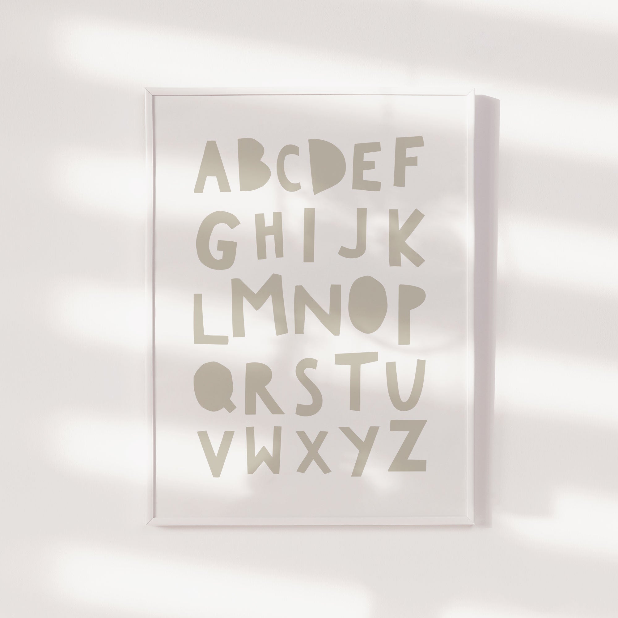 Tan Alphabet Print