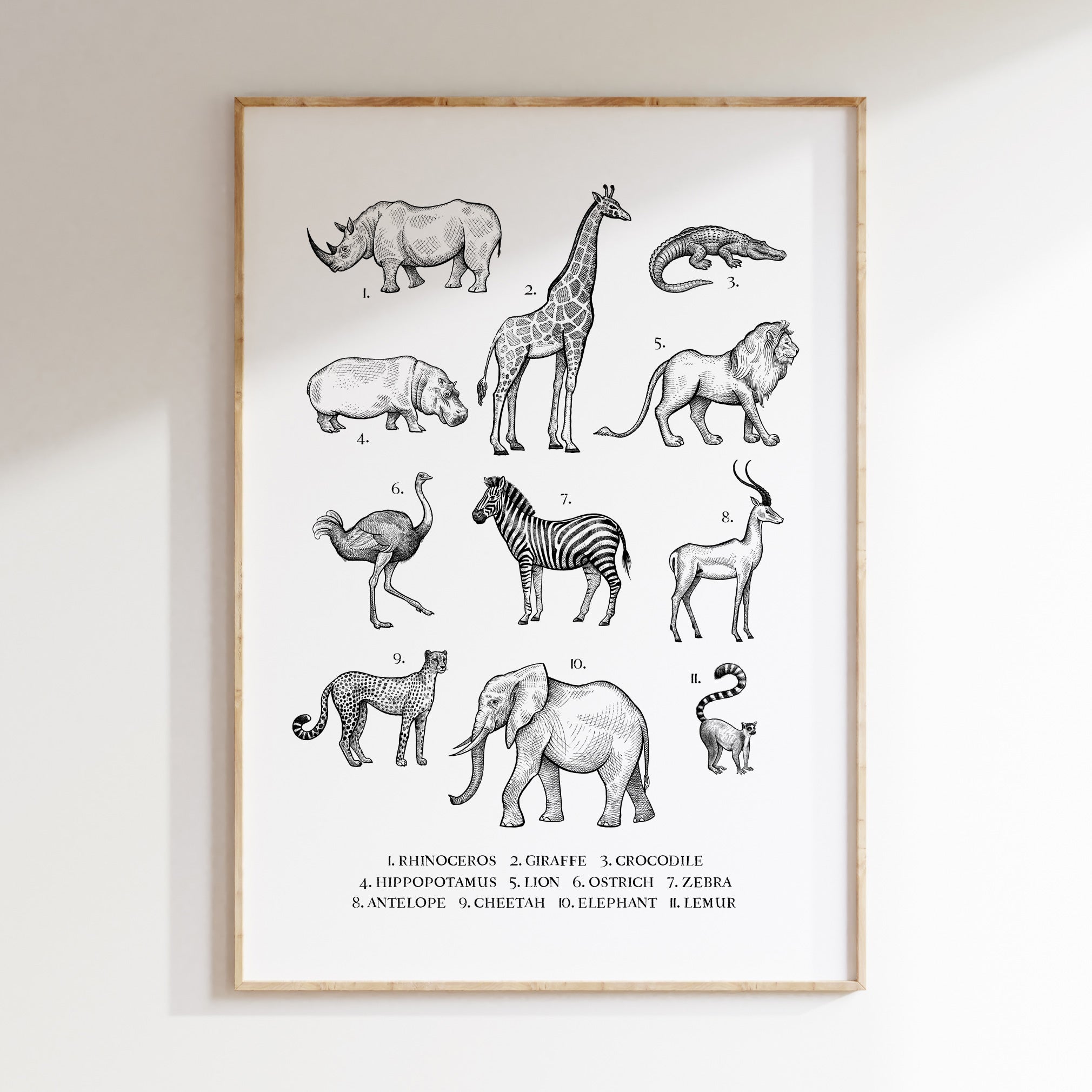 Vintage Animal Chart
