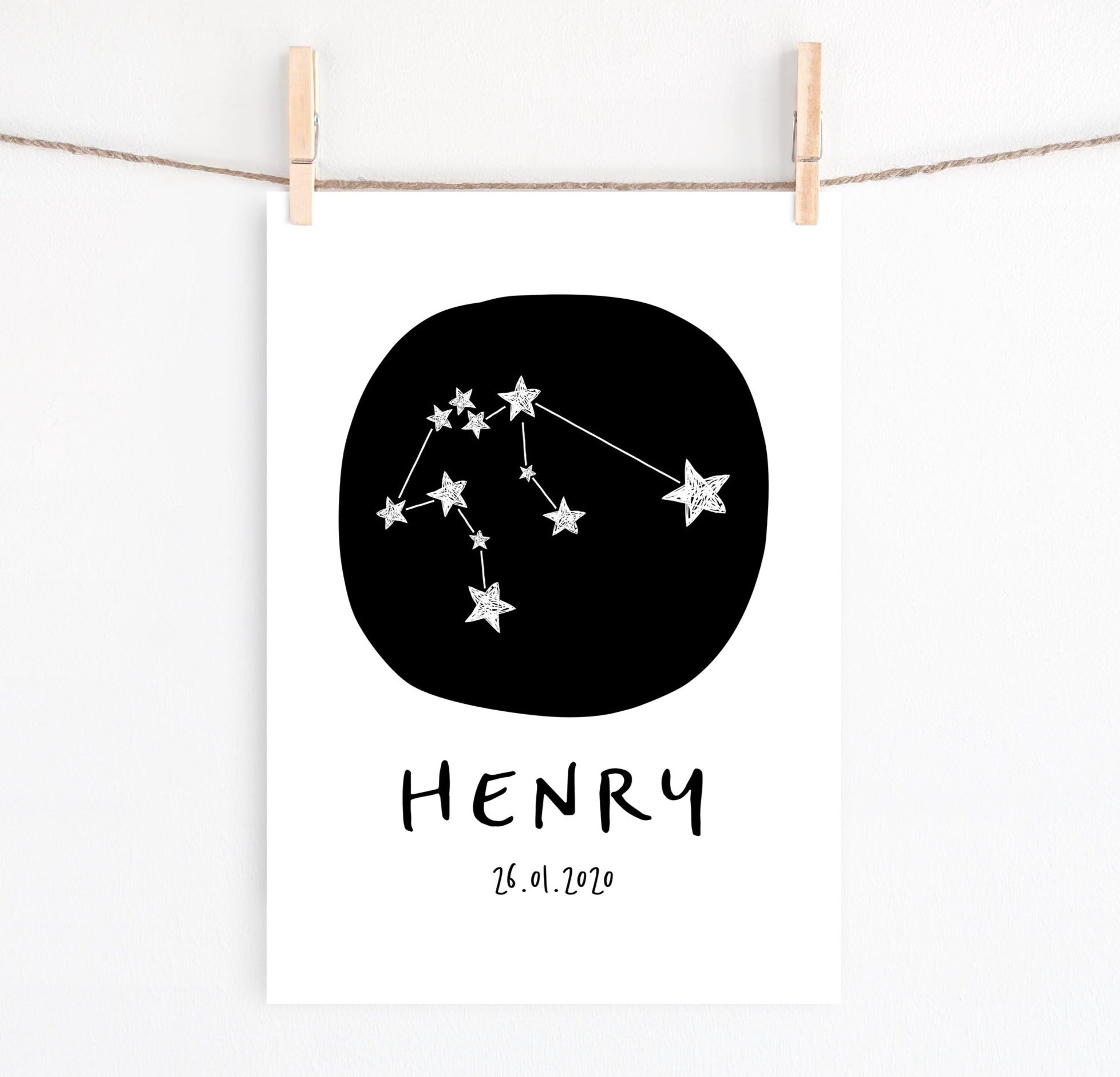 Zodiac Constellation Birth Print - Aquarius