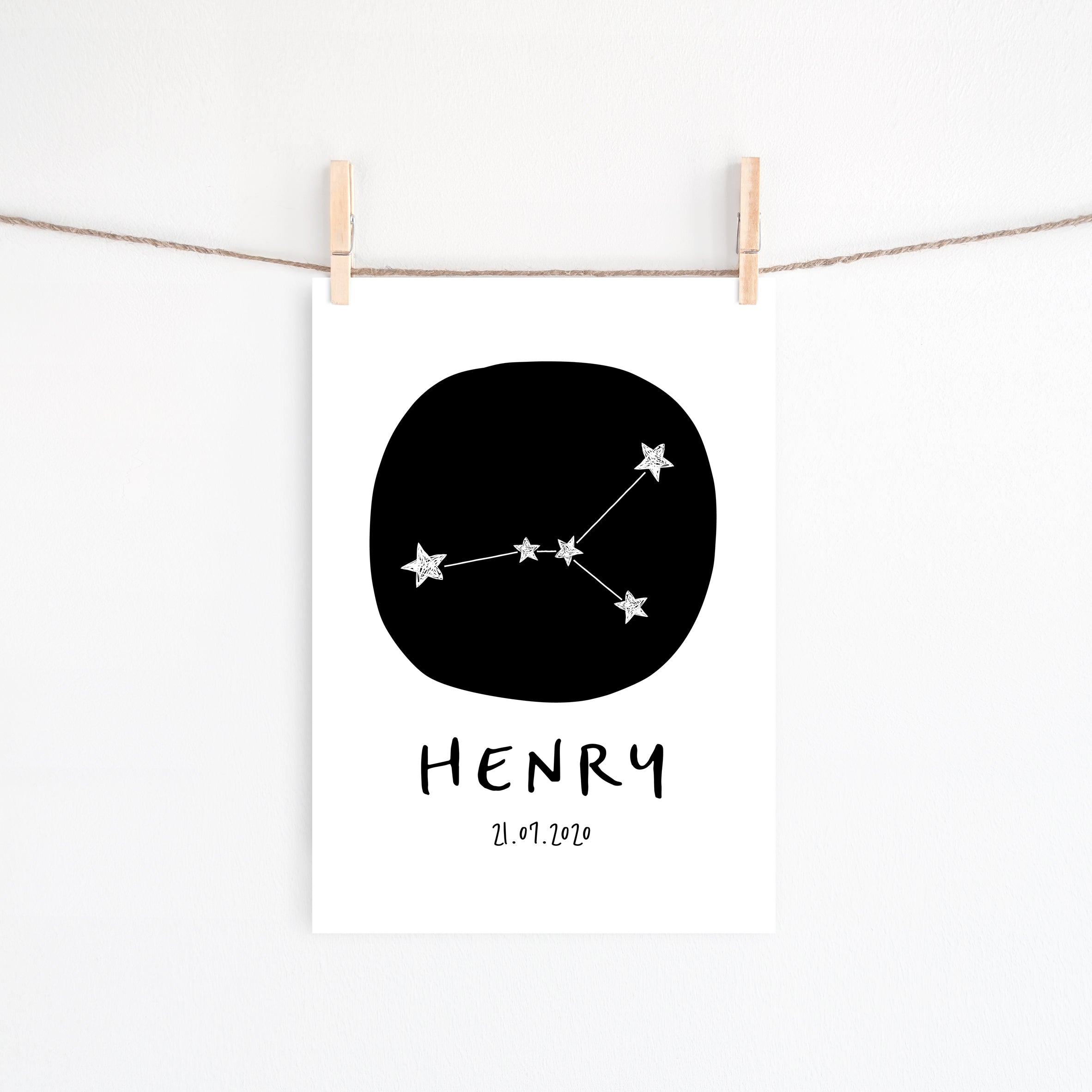 Zodiac Constellation Birth Print - Cancer
