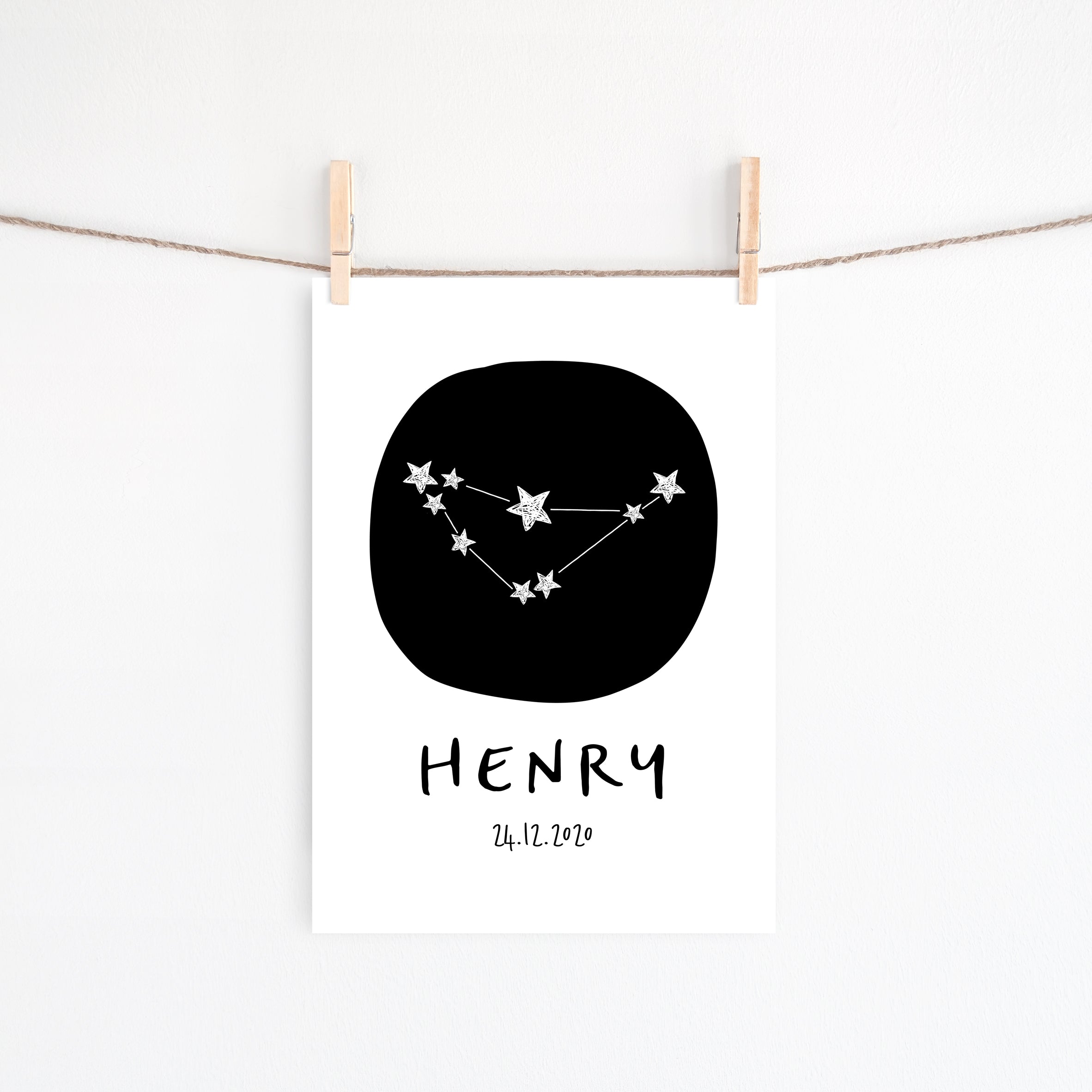 Zodiac Constellation Birth Print - Capricorn
