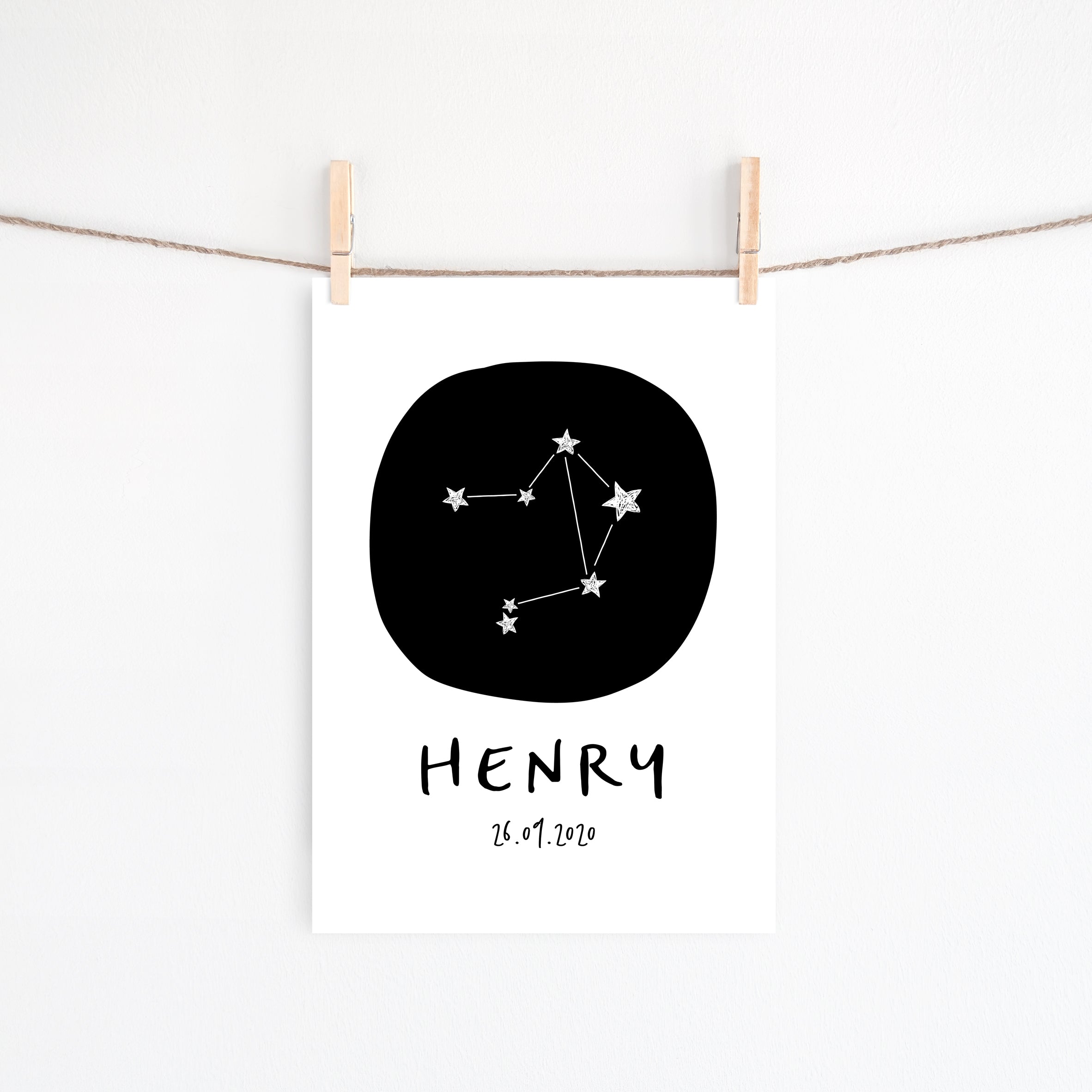 Zodiac Constellation Birth Print - Libra