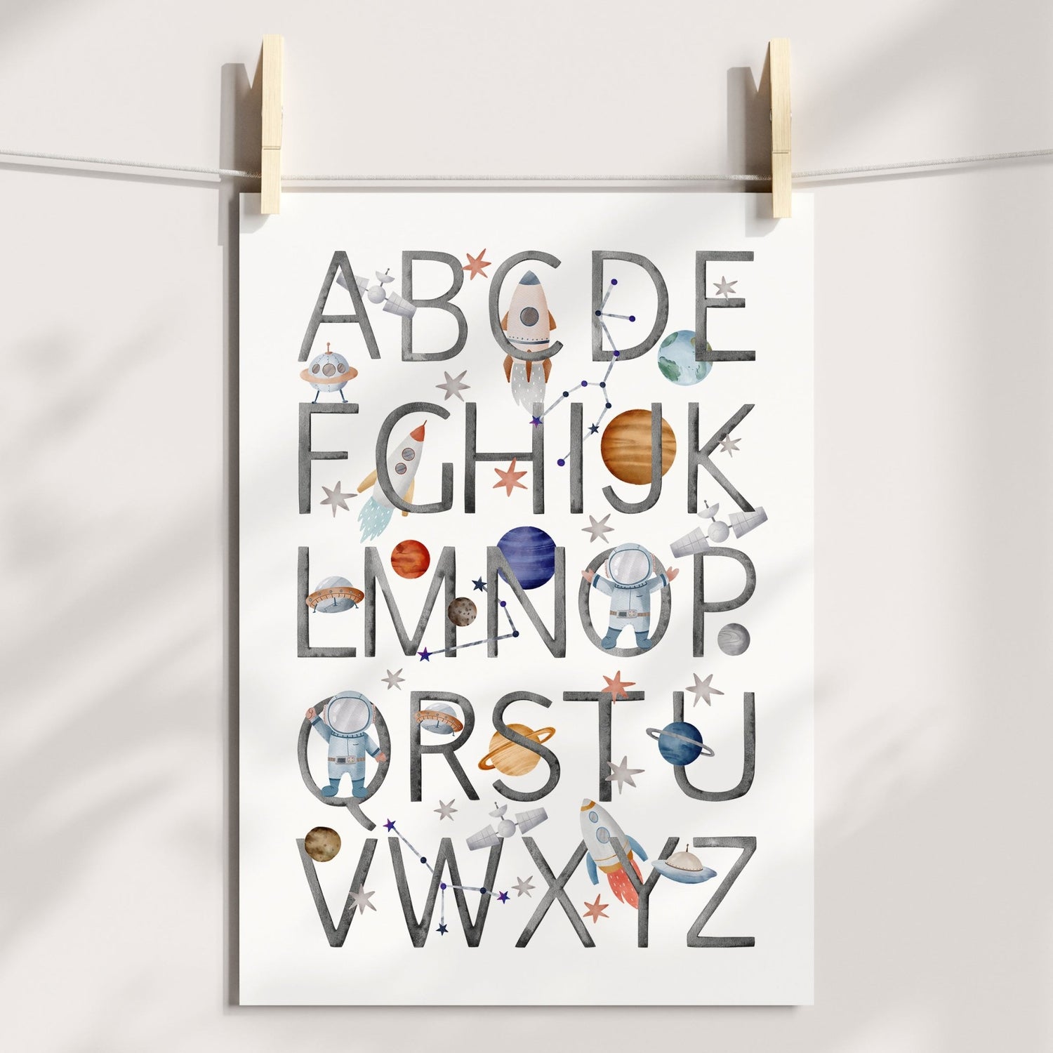 Astronaut, Name & Alphabet Space Prints