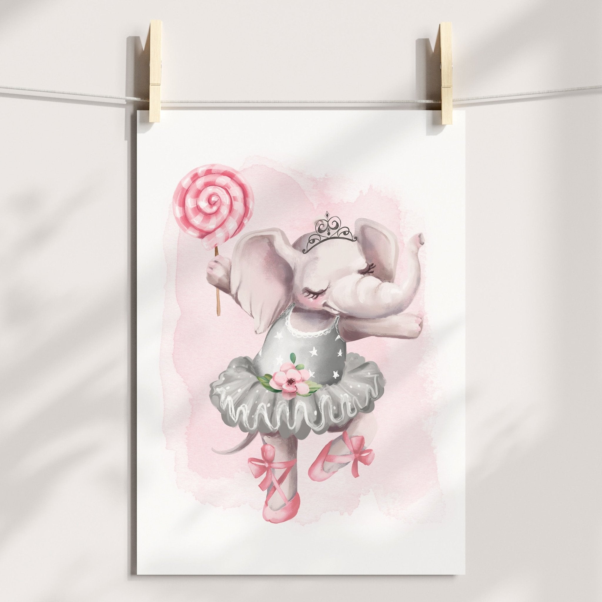 Ballerina Elephant Print