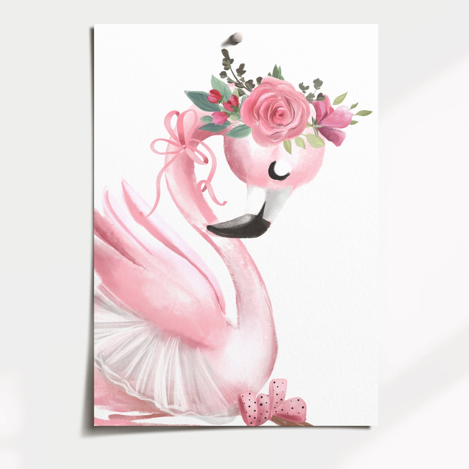 Ballerina Flamingos & Slipper Print