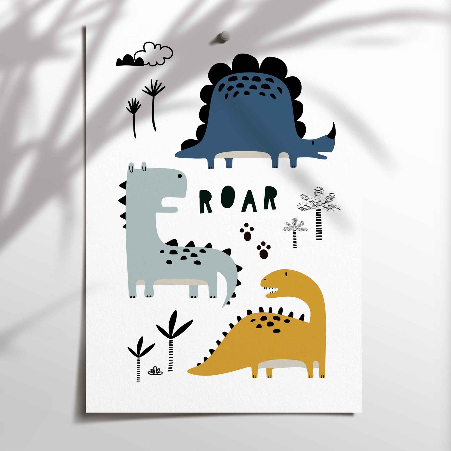 Black Alphabet & Dinosaur Prints