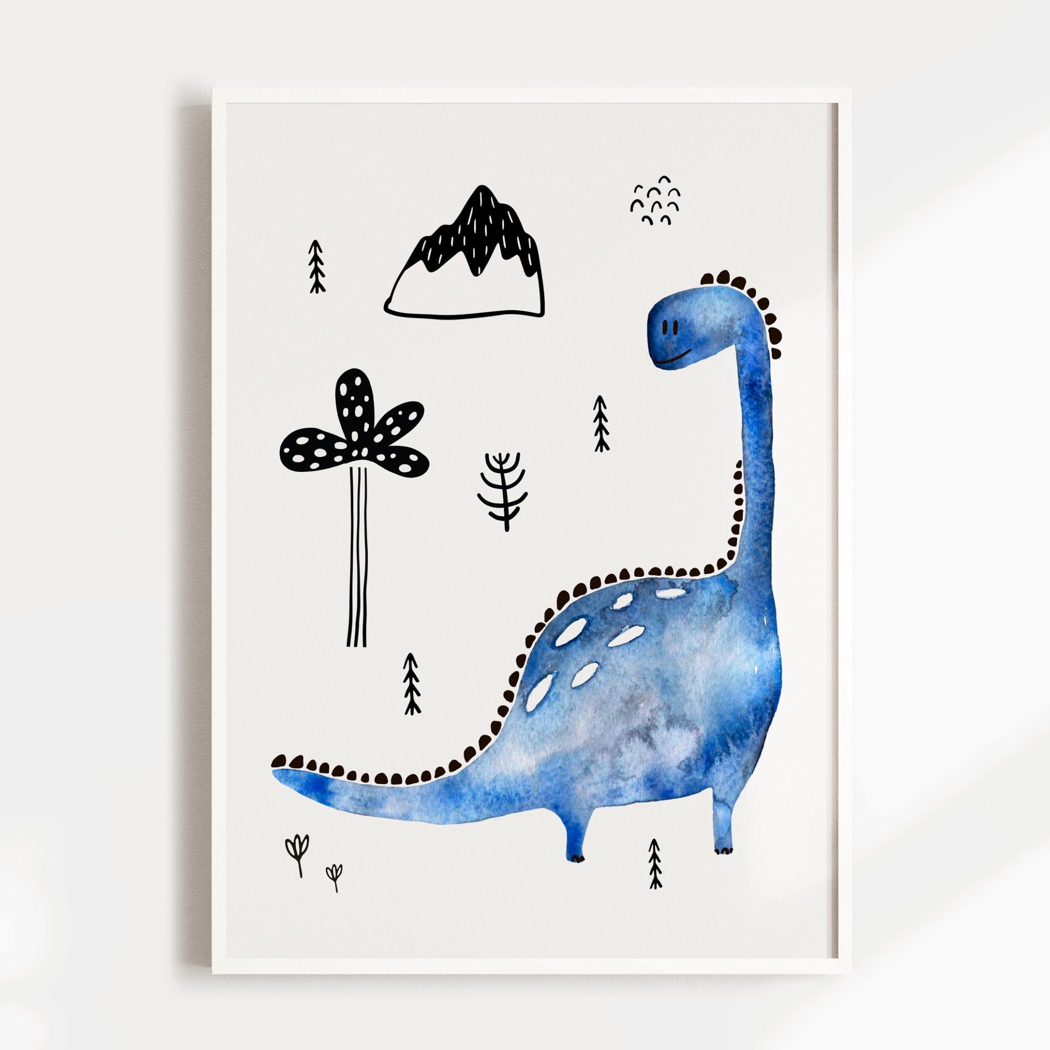 Blue Dinosaur Print