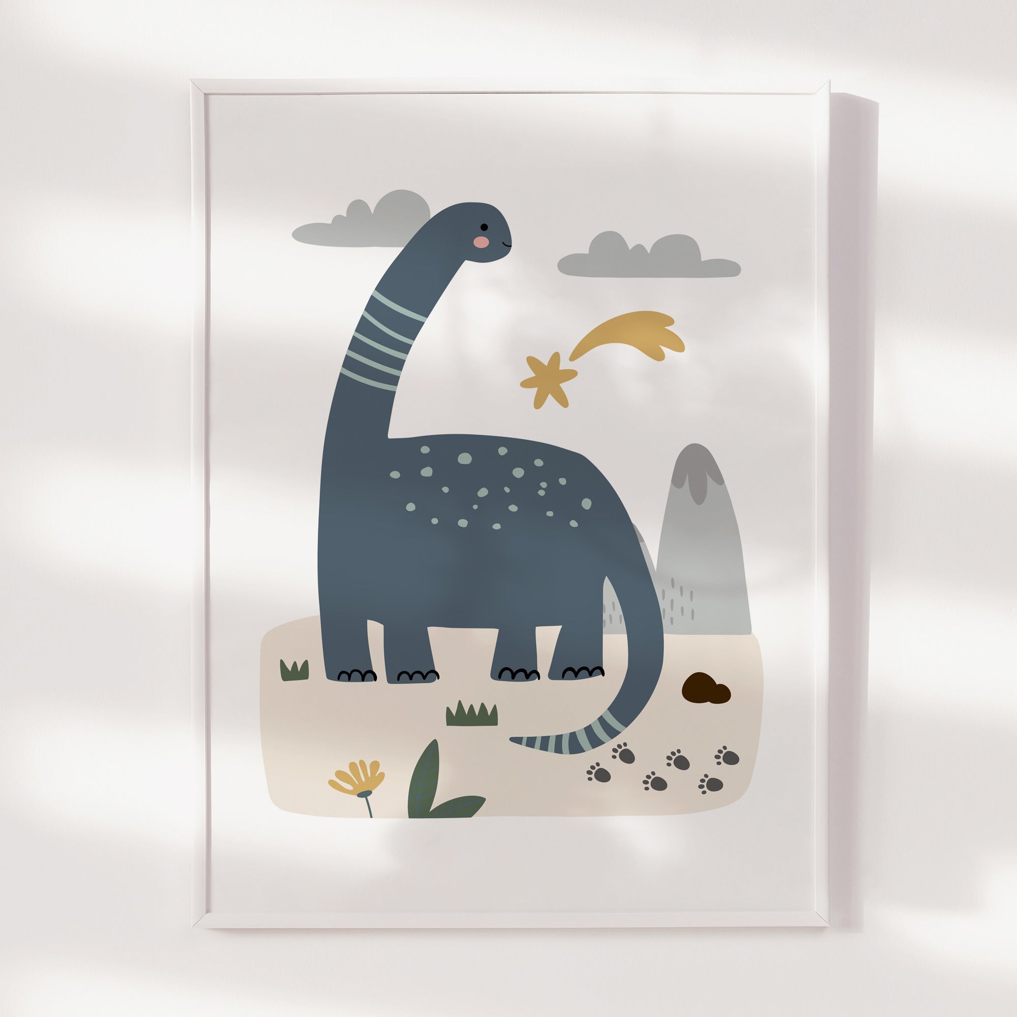 Blue Dinosaur Print