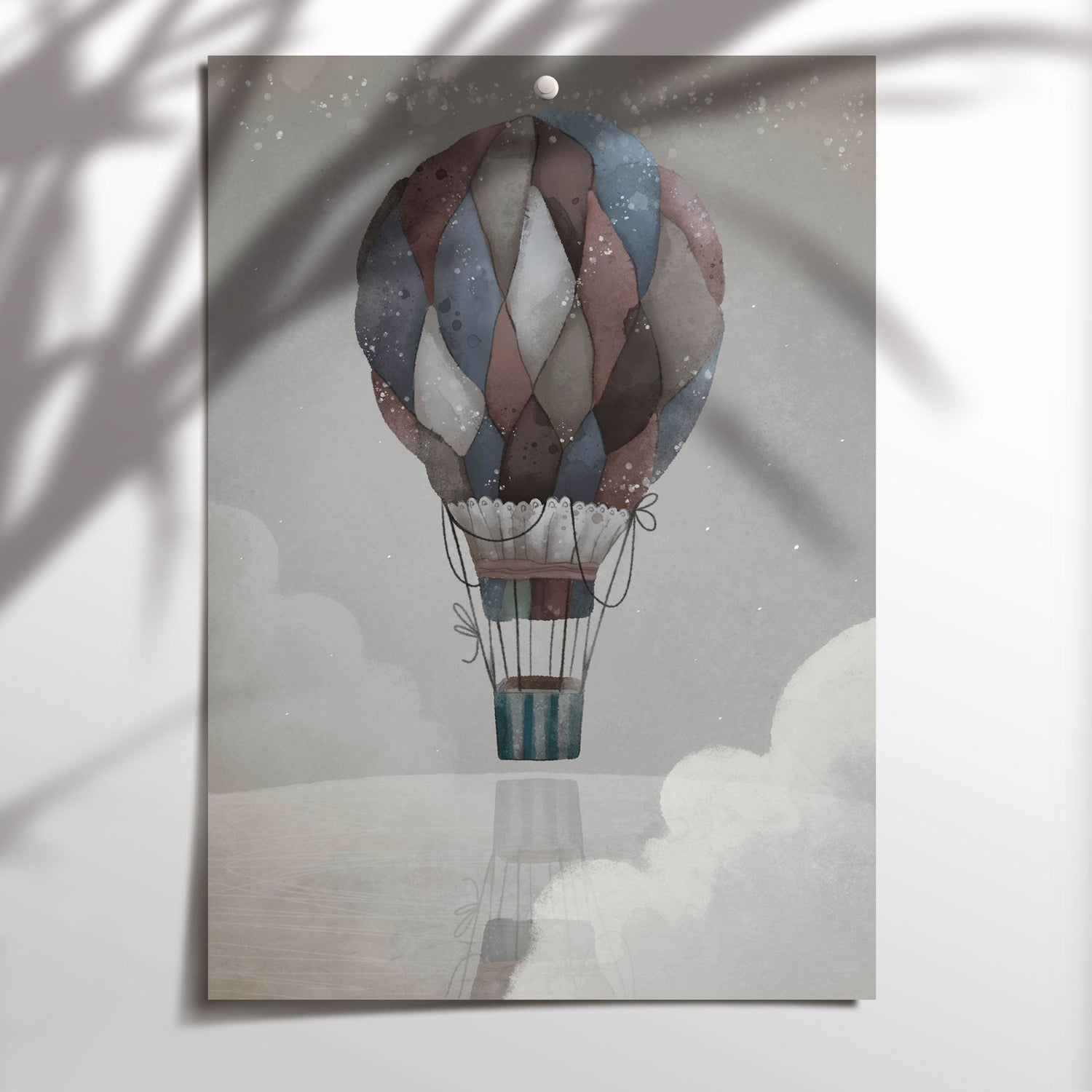 Blue Hot Air Balloon Print