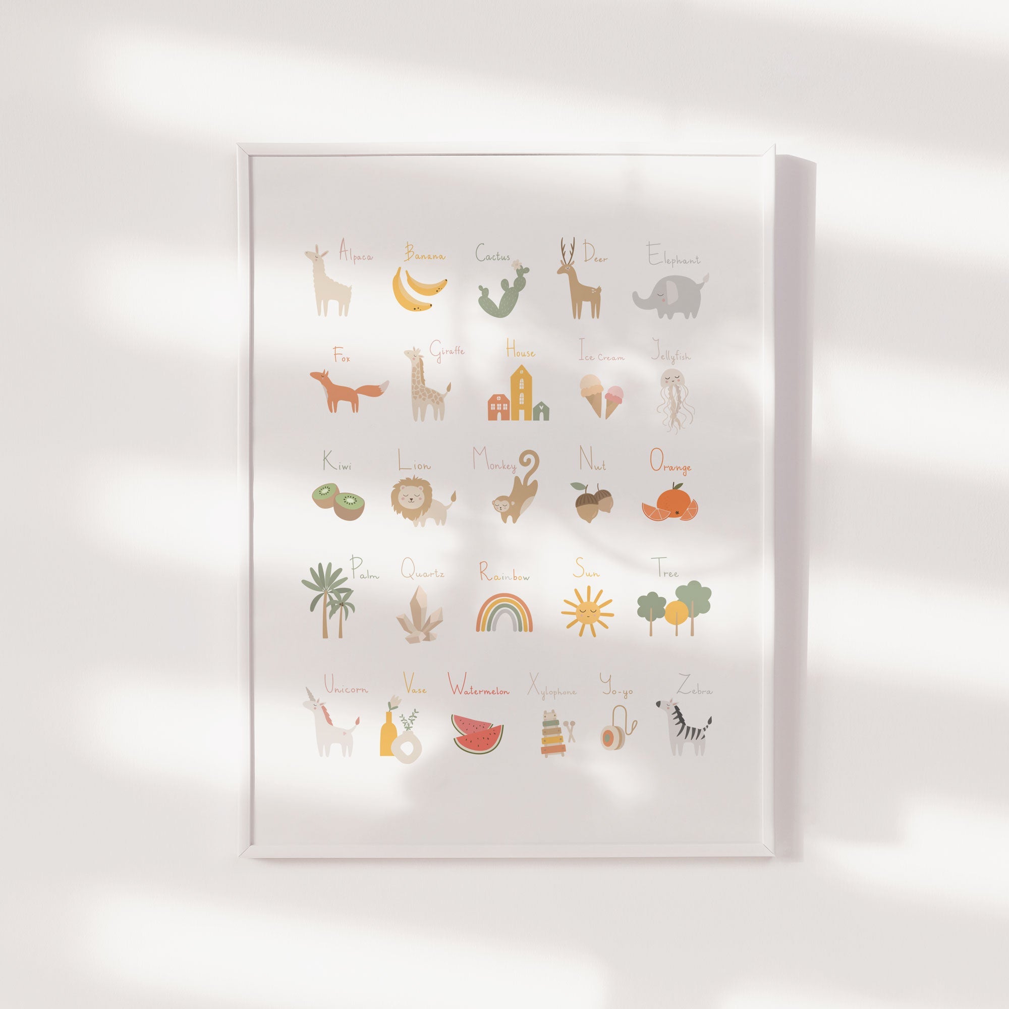 Boho Animal Alphabet Print