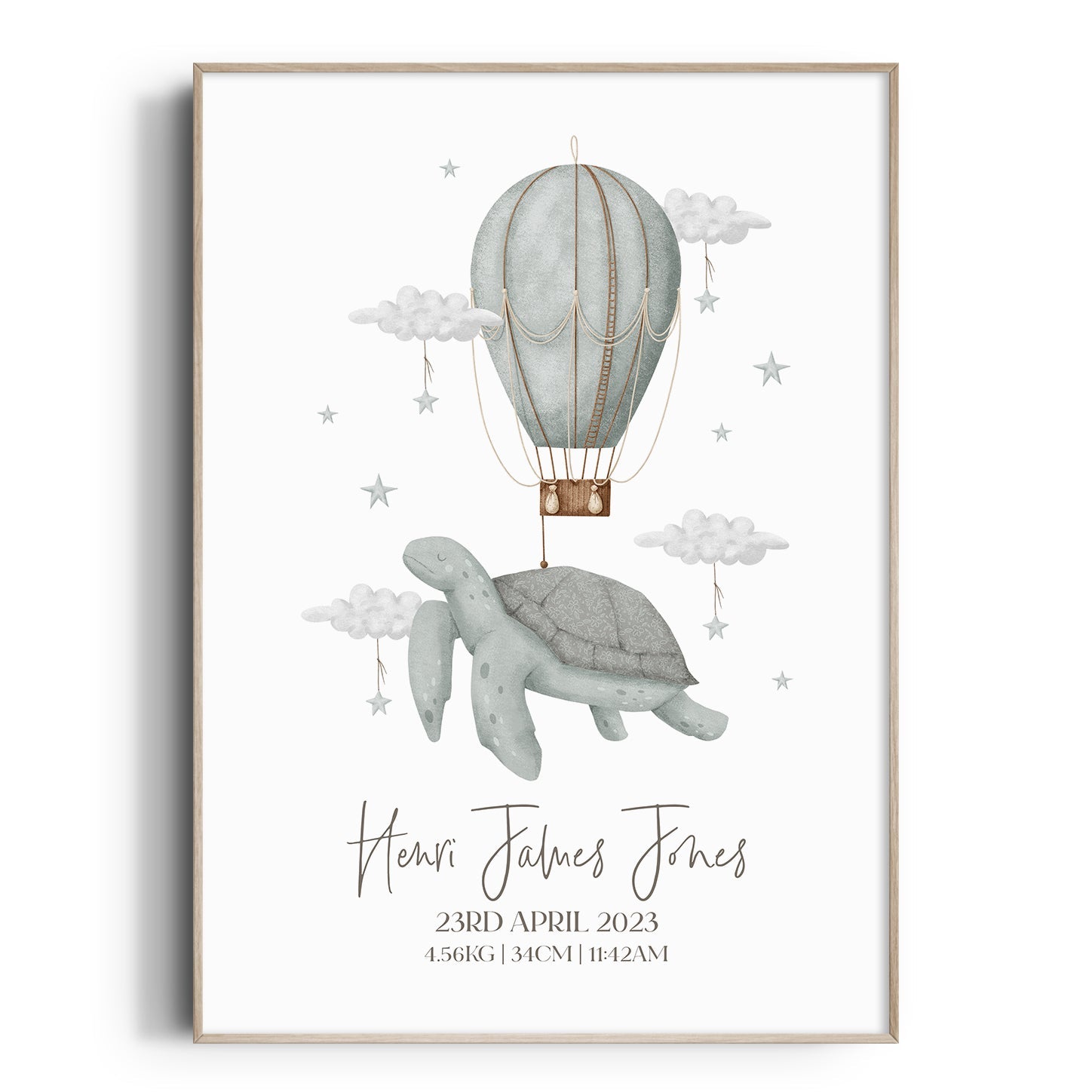 Ocean Nursery Wall Art | Sea Turtle Birth Print | The Kids Print Store ...