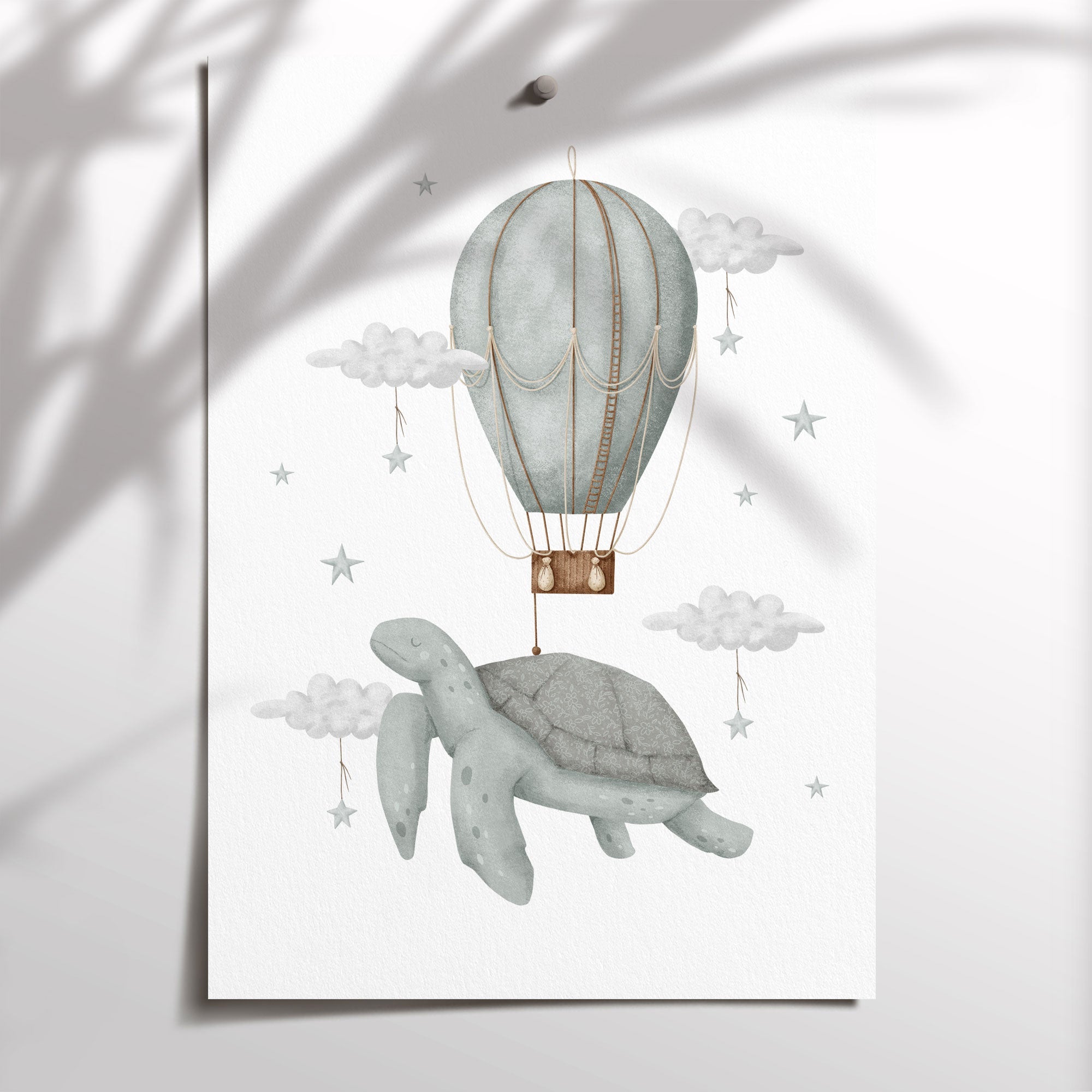 Boho Turtle Hot Air Balloon Print