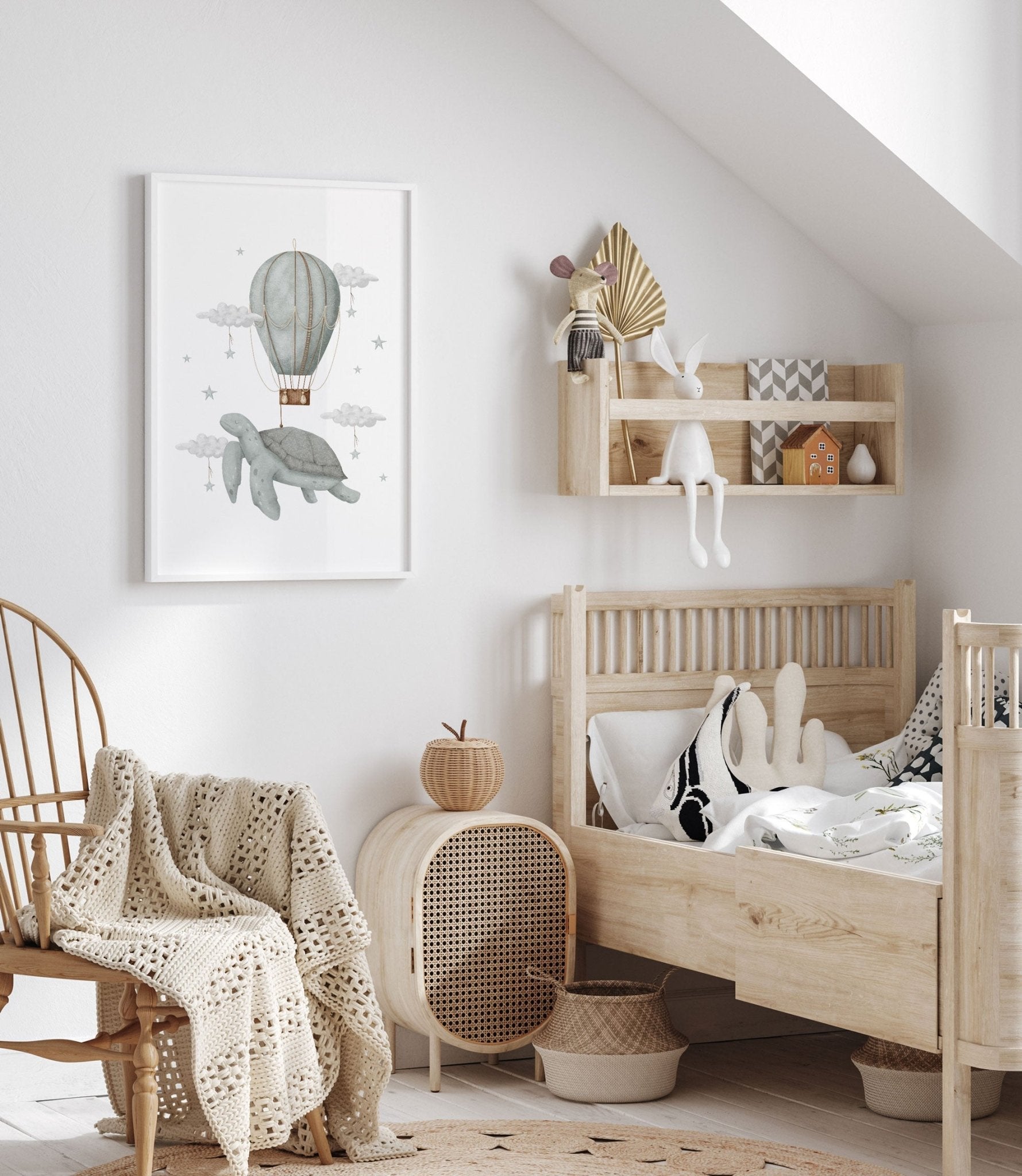 Boho Turtle Hot Air Balloon Print