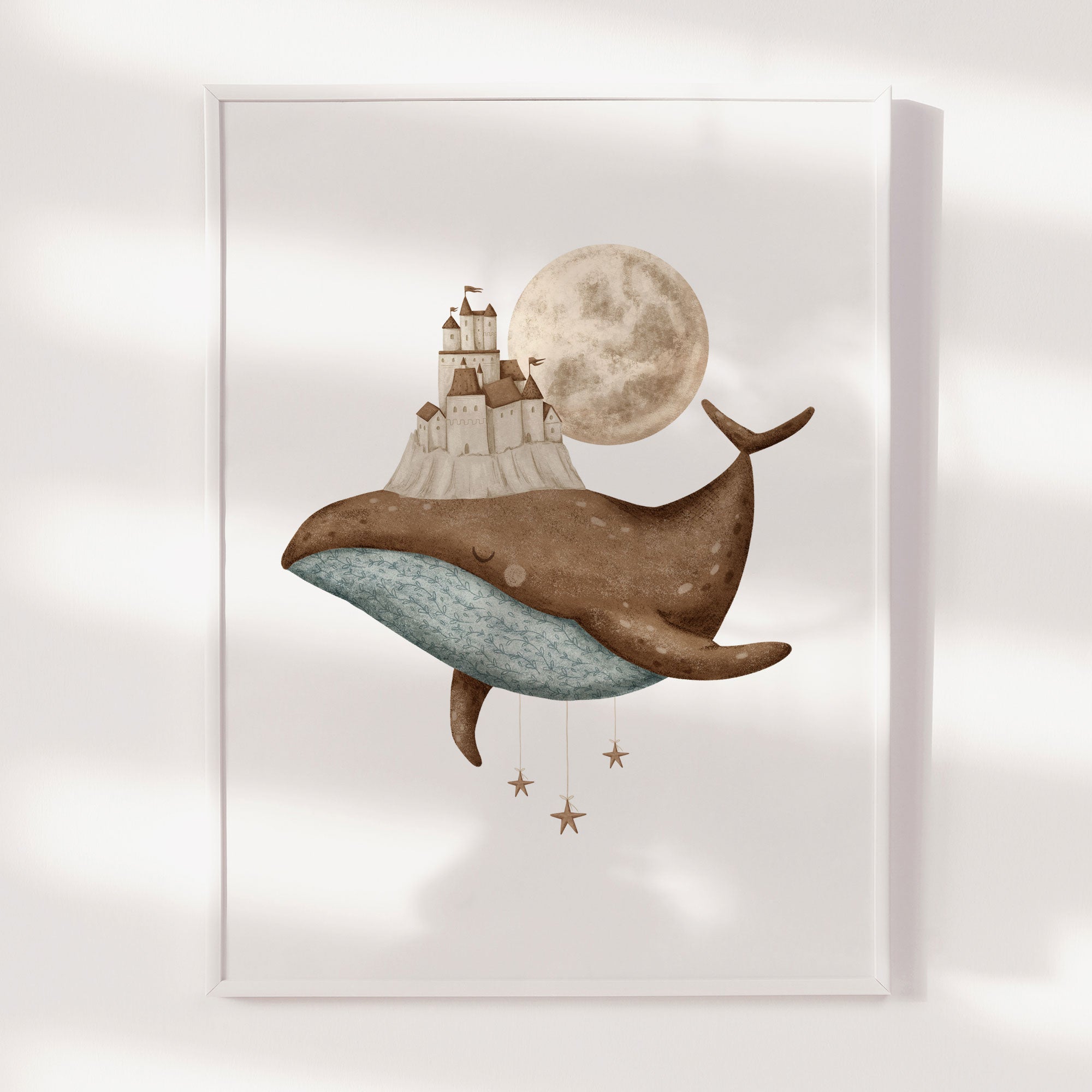 Boho Whale & Castle Print