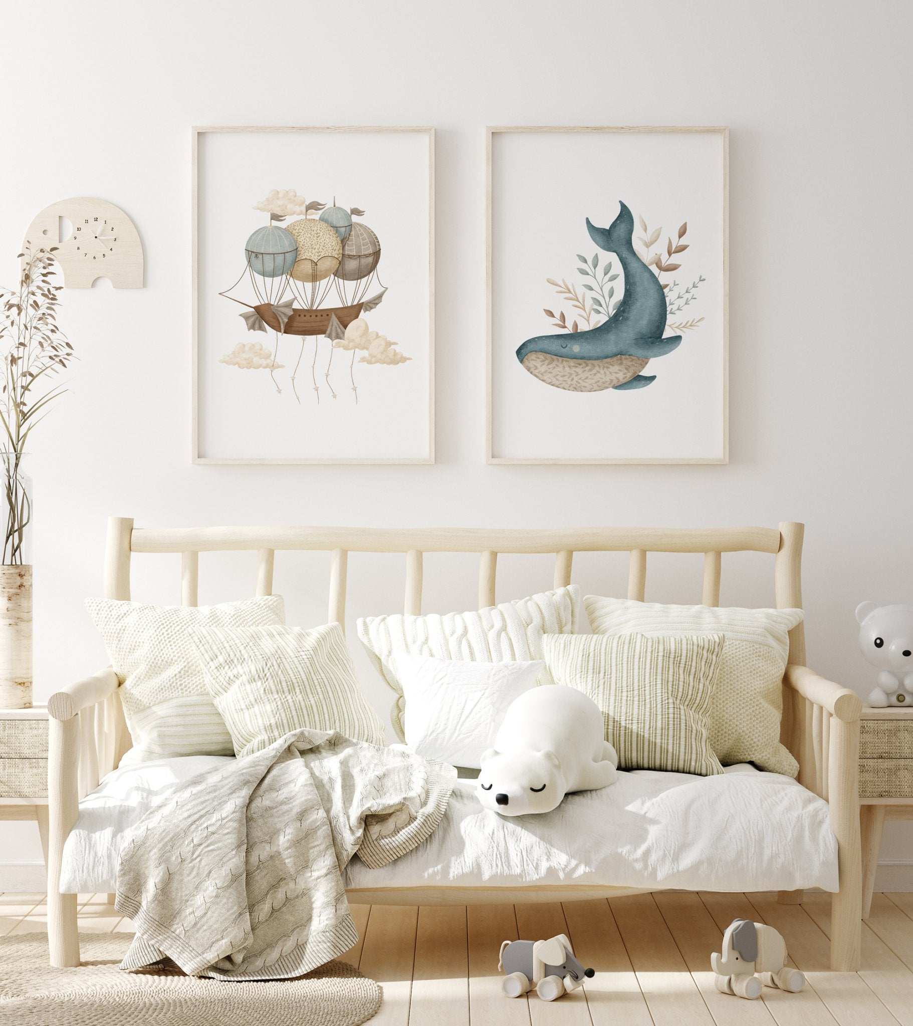 Boho Whale Print