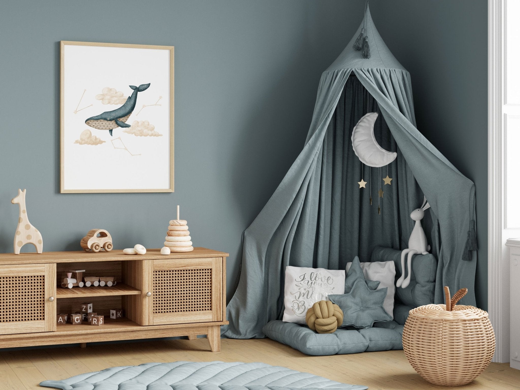 Boho Whale Print