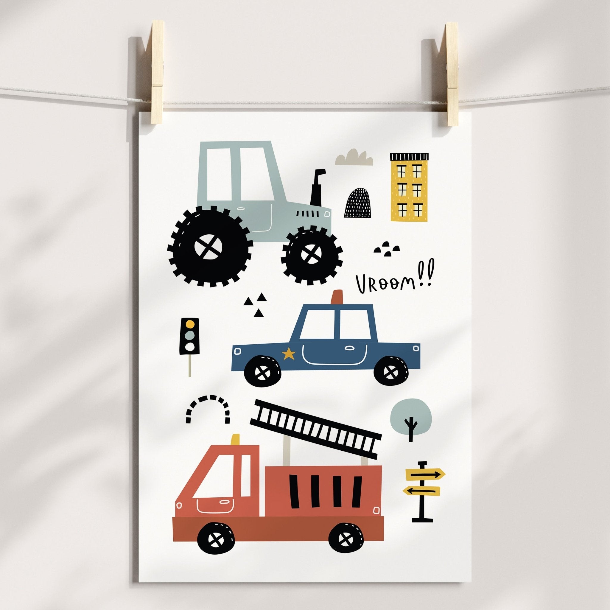 Construction & Emergency Vehicles Print