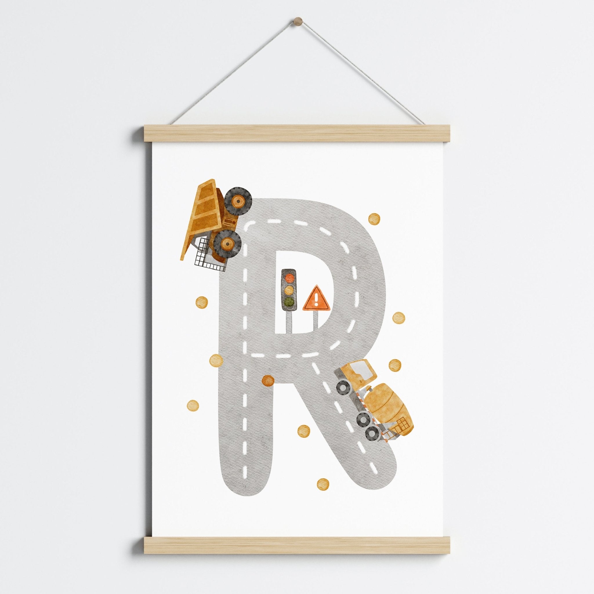 Construction Vehicle Letter Print