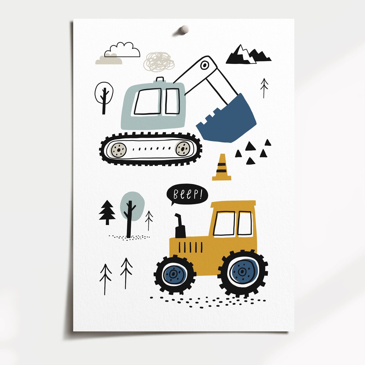 Construction Vehicles & Alphabet Prints