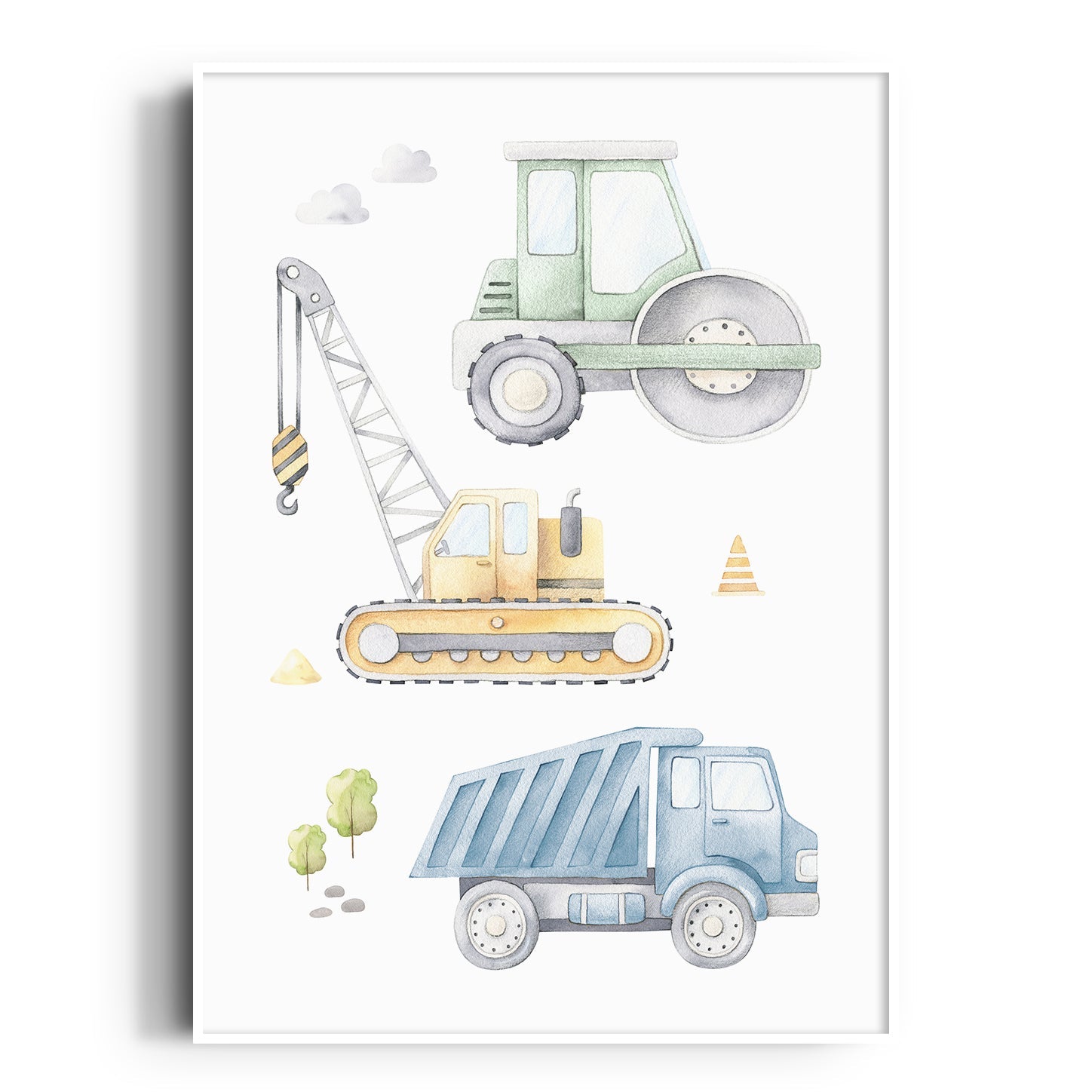 Construction Vehicles Print