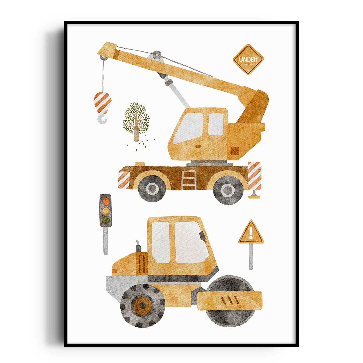 Construction Vehicles Print
