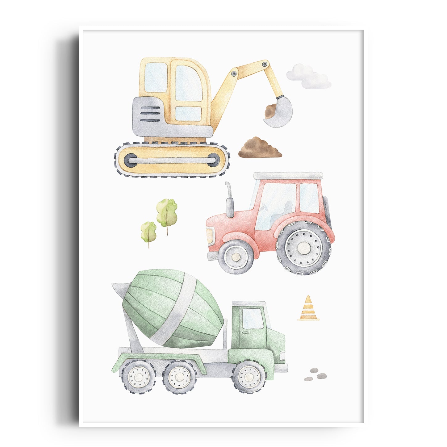 Construction Vehicles Print