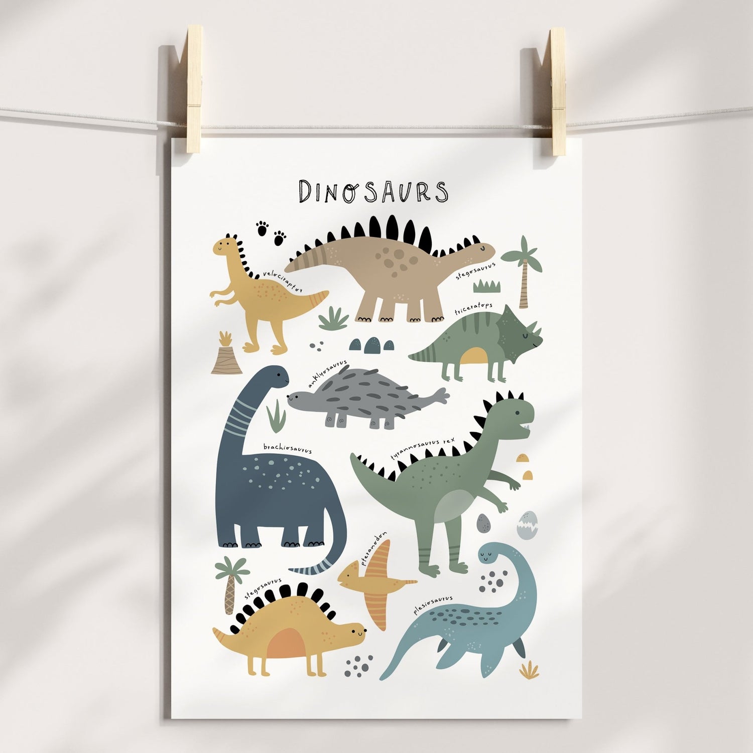 Dinosaur Chart, Alphabet & Name Prints