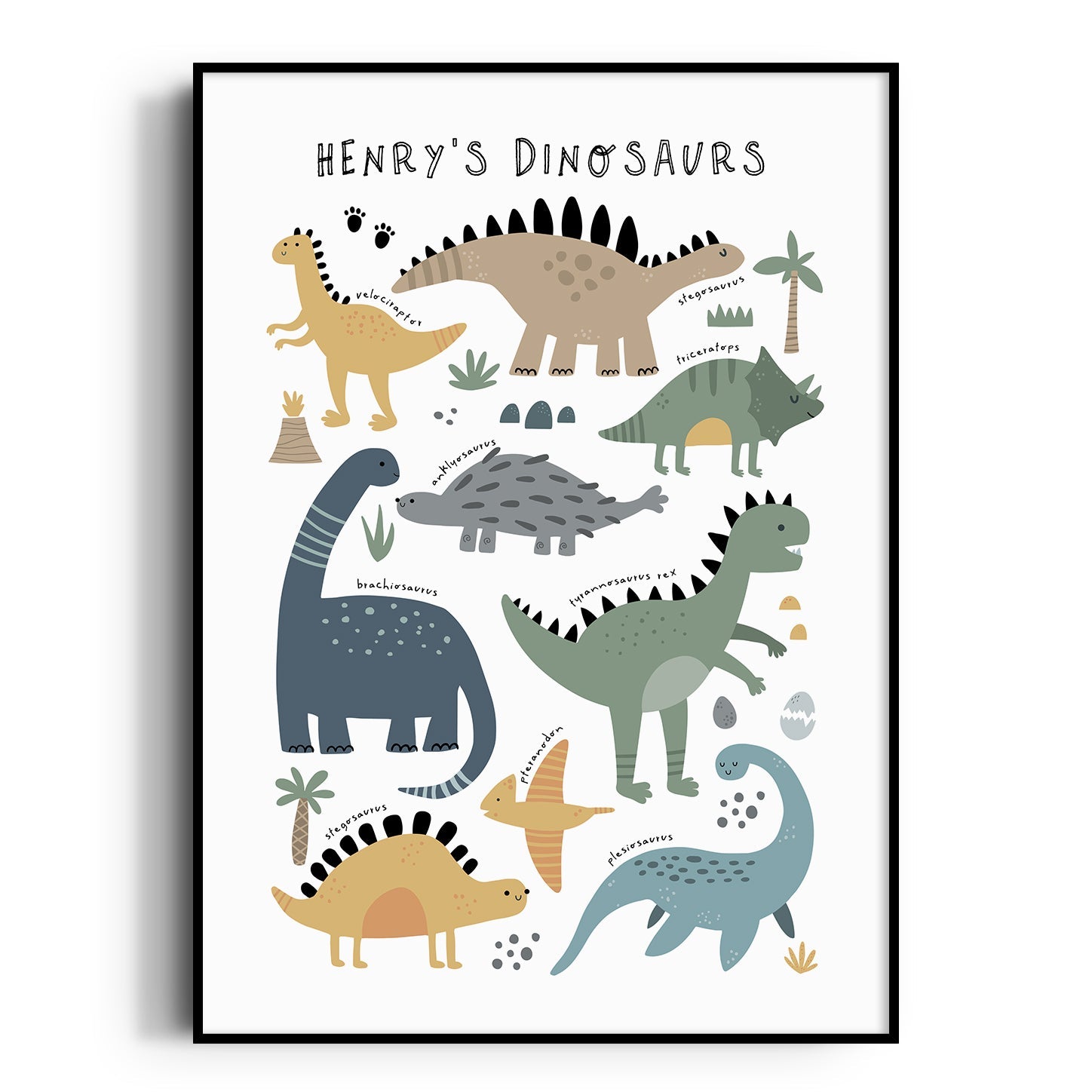 Dinosaur Chart Name Print