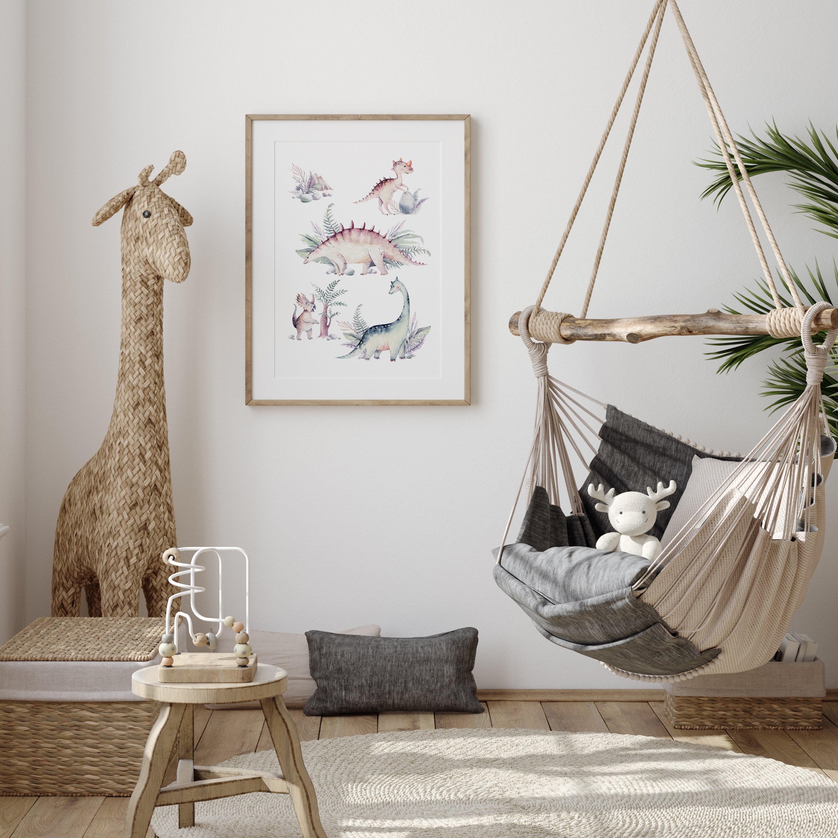 Watercolour Dinosaurs Print