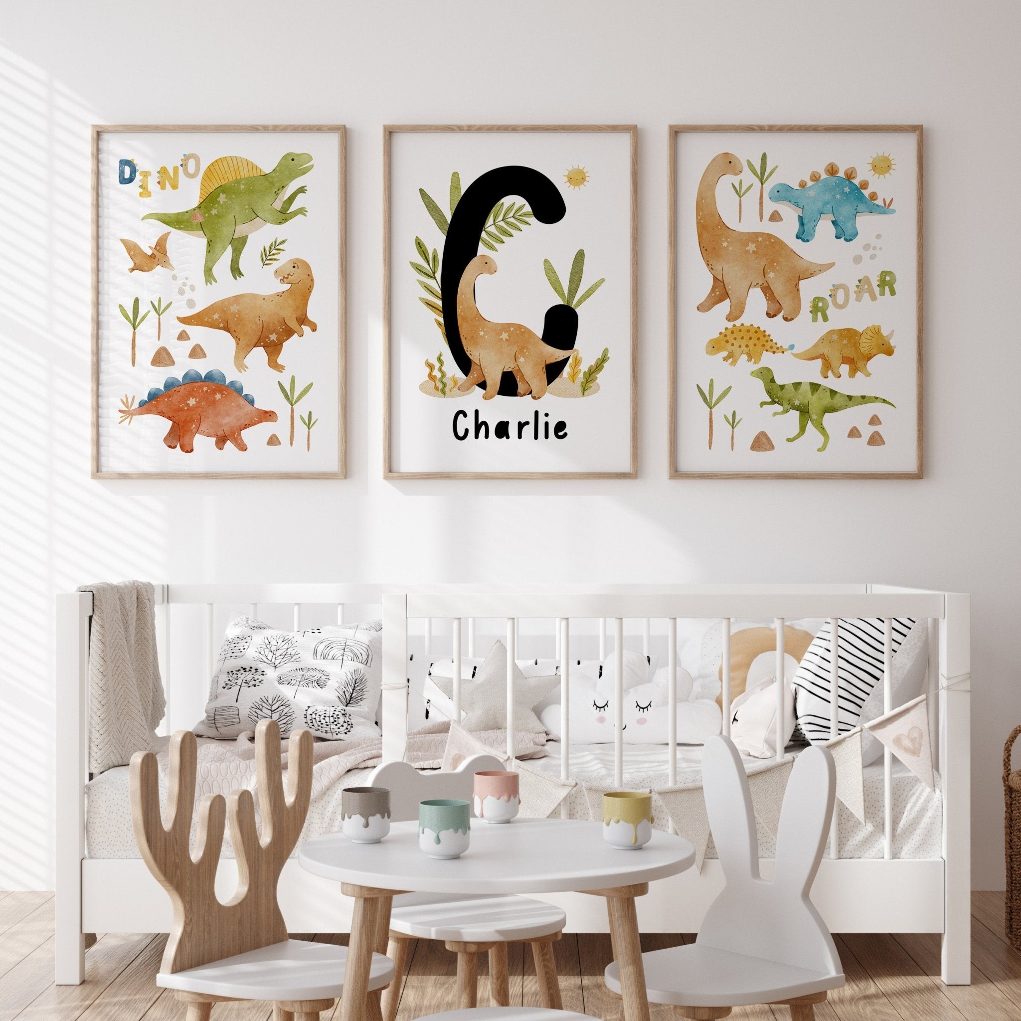 Dinosaurs & Name Print