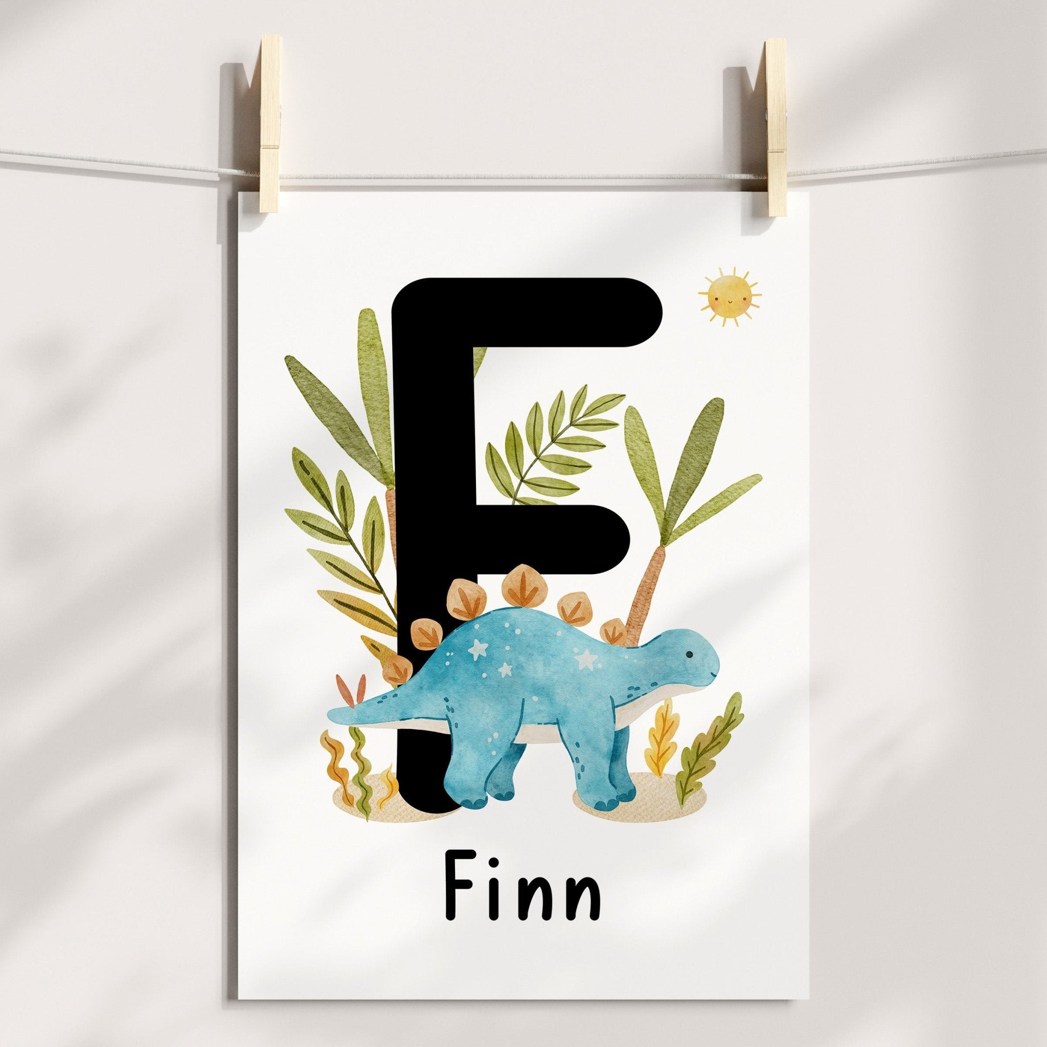 Dinosaurs & Name Print