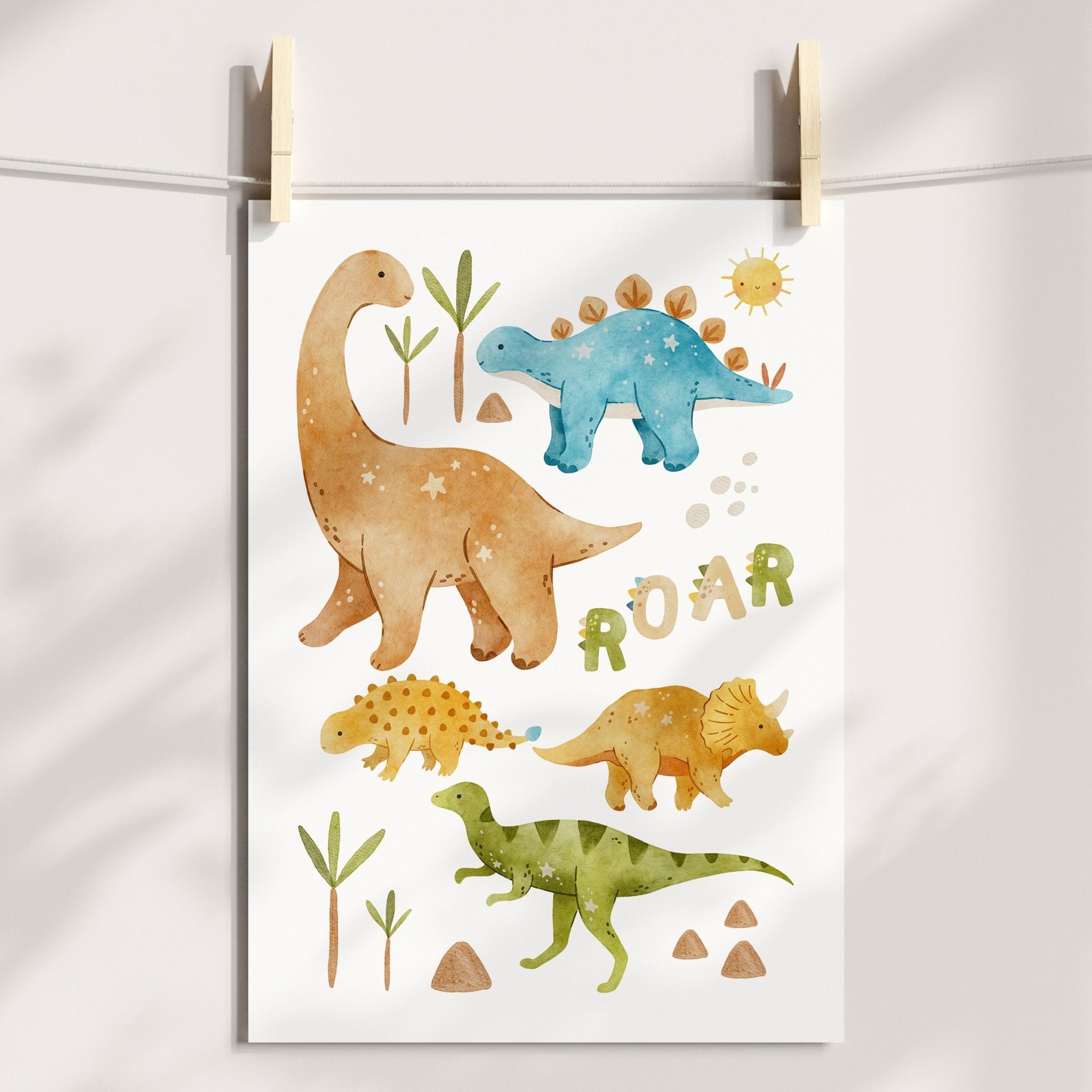 Dinosaurs & Name Print