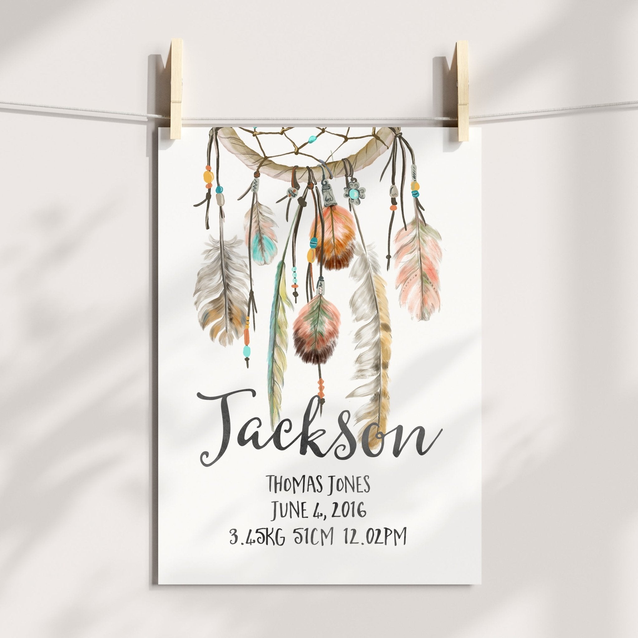 Dreamcatcher Birth Print