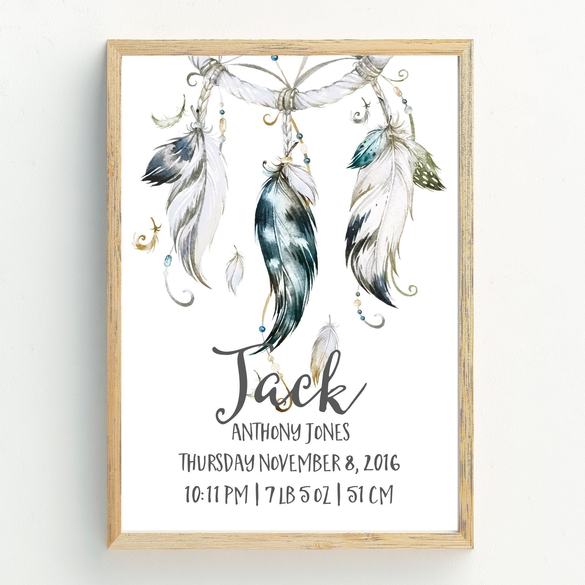 Dreamcatcher Birth Print