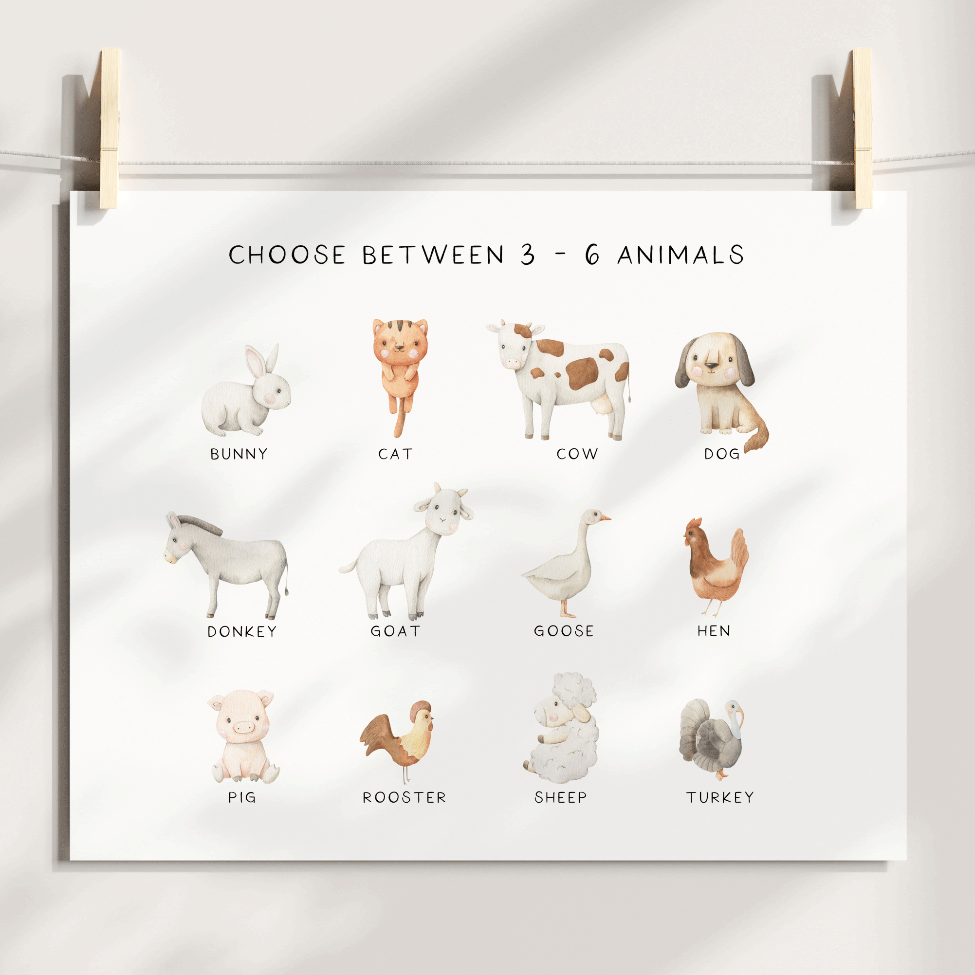 Farm Animal Name Print