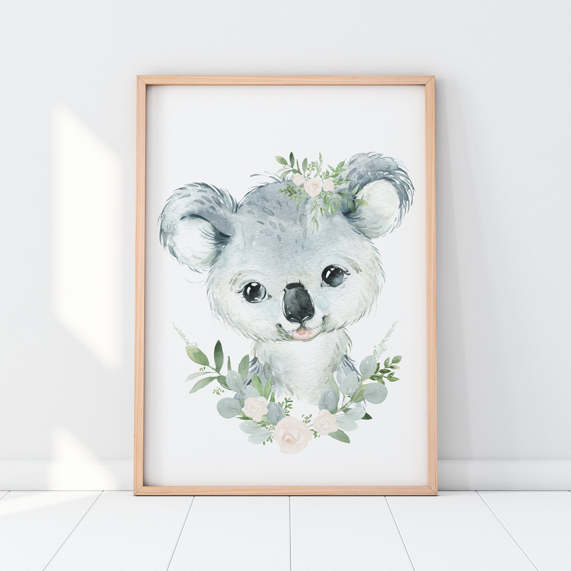 Floral Baby Koala Print