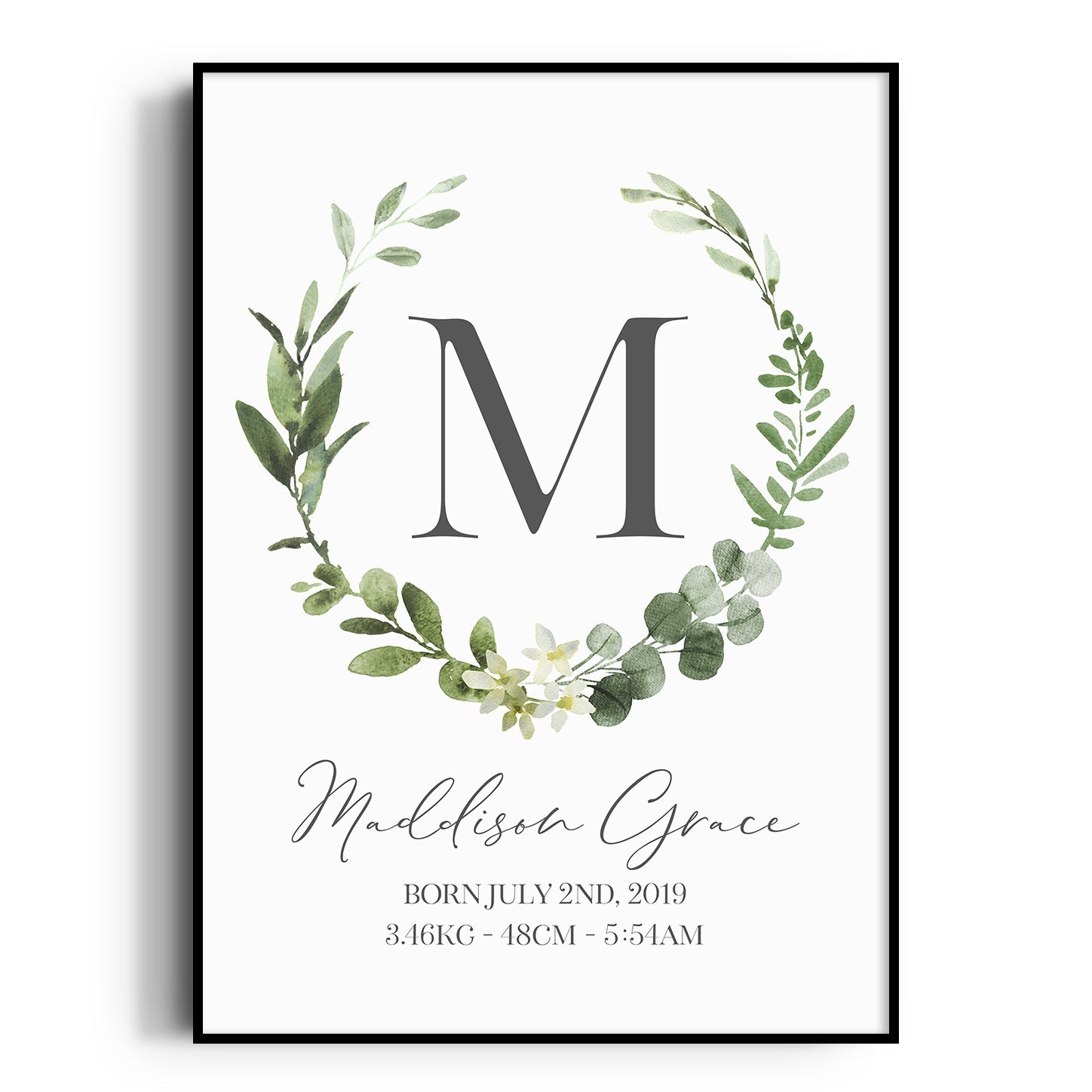 Floral Botanical Birth Print