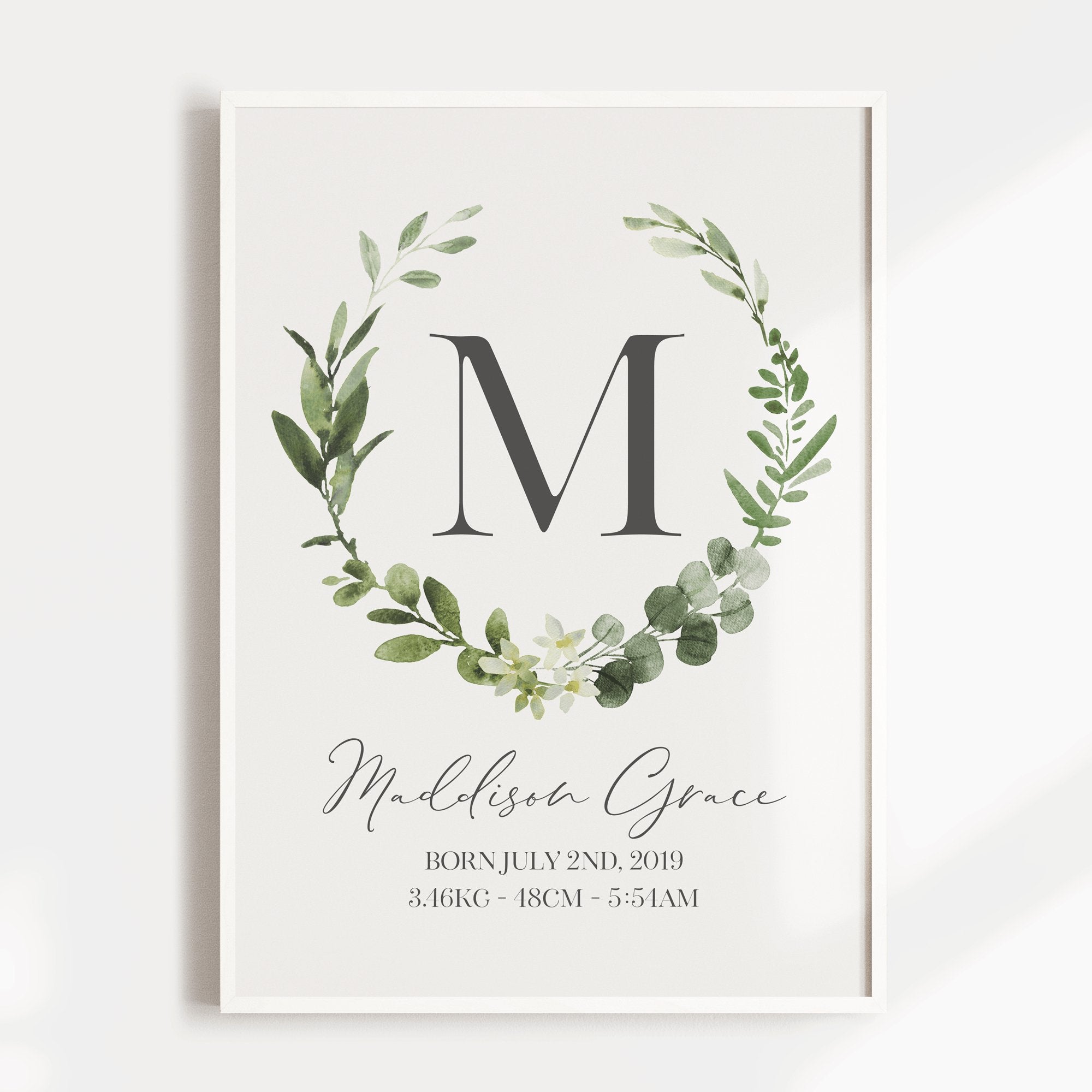 Floral Botanical Birth Print
