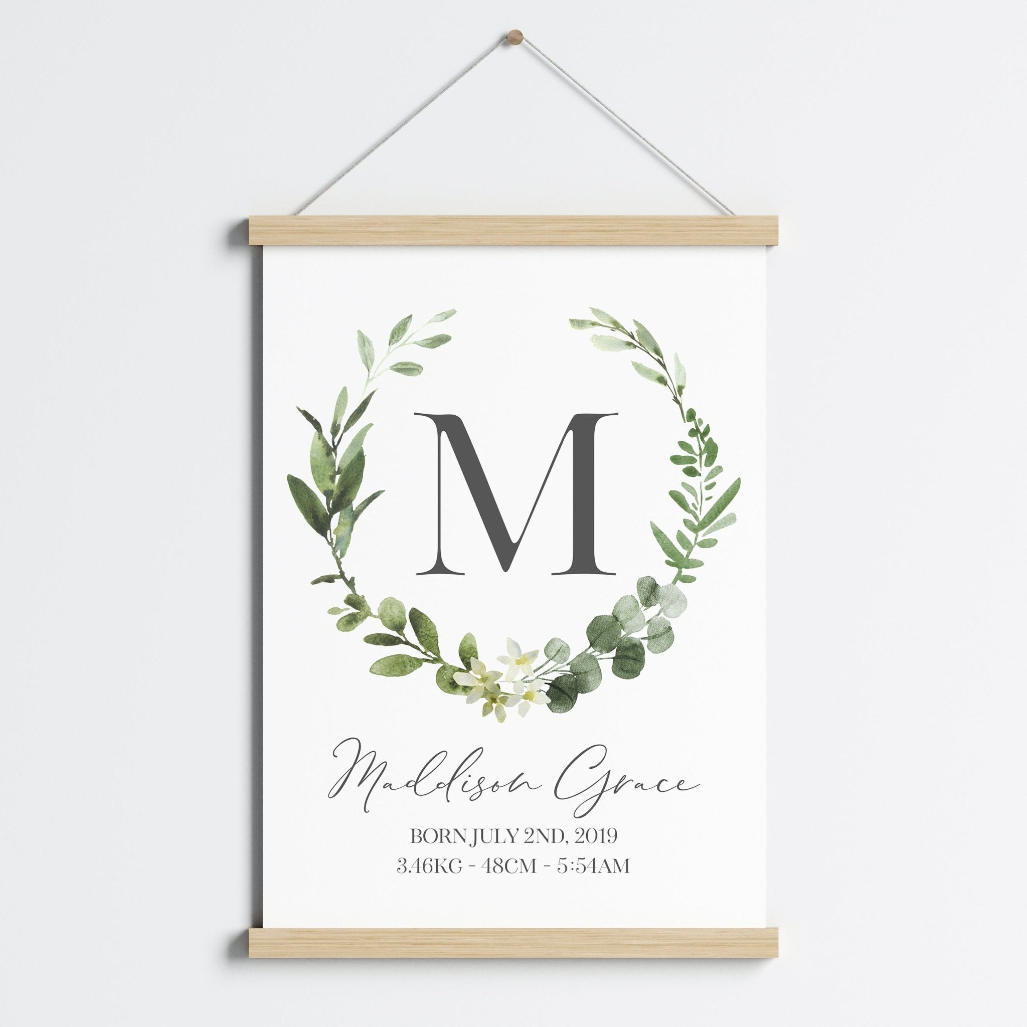 Floral Botanical Birth Print